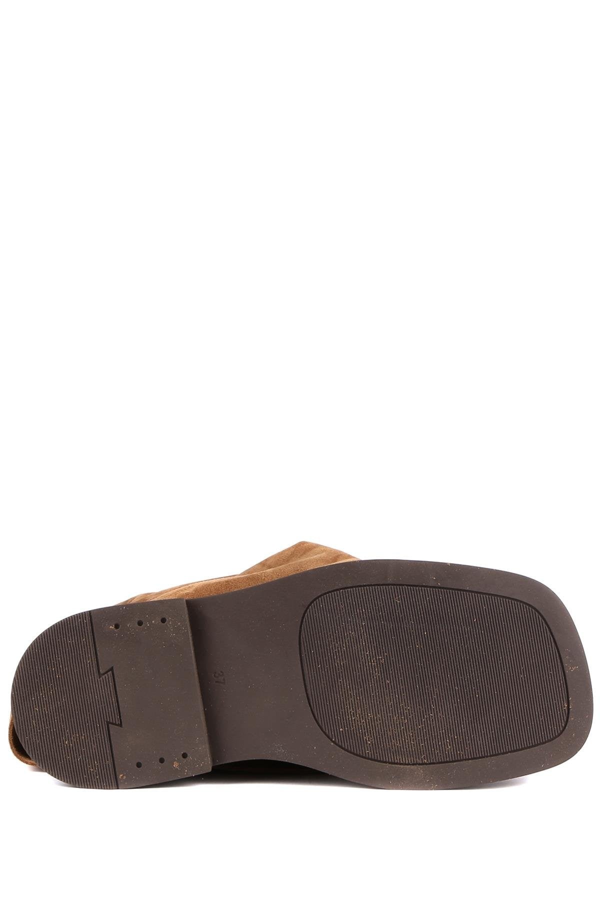 Stato - Taba Hakiki Süet Deri Fermuarsız Kadın Çizme 25-2359