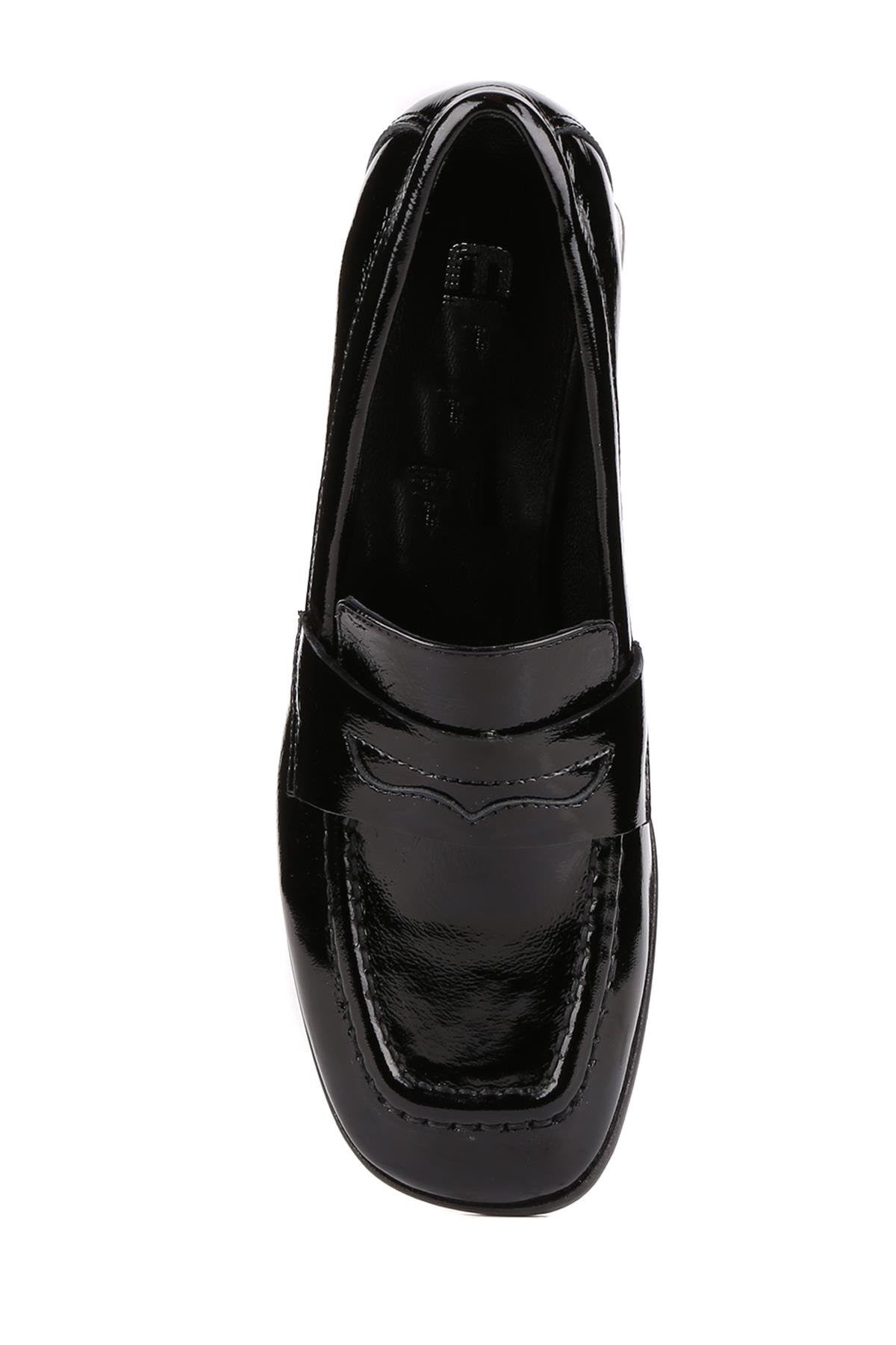 Stato - Siyah Rugan Deri Kadın Topuklu Ayakkabı 25-5547