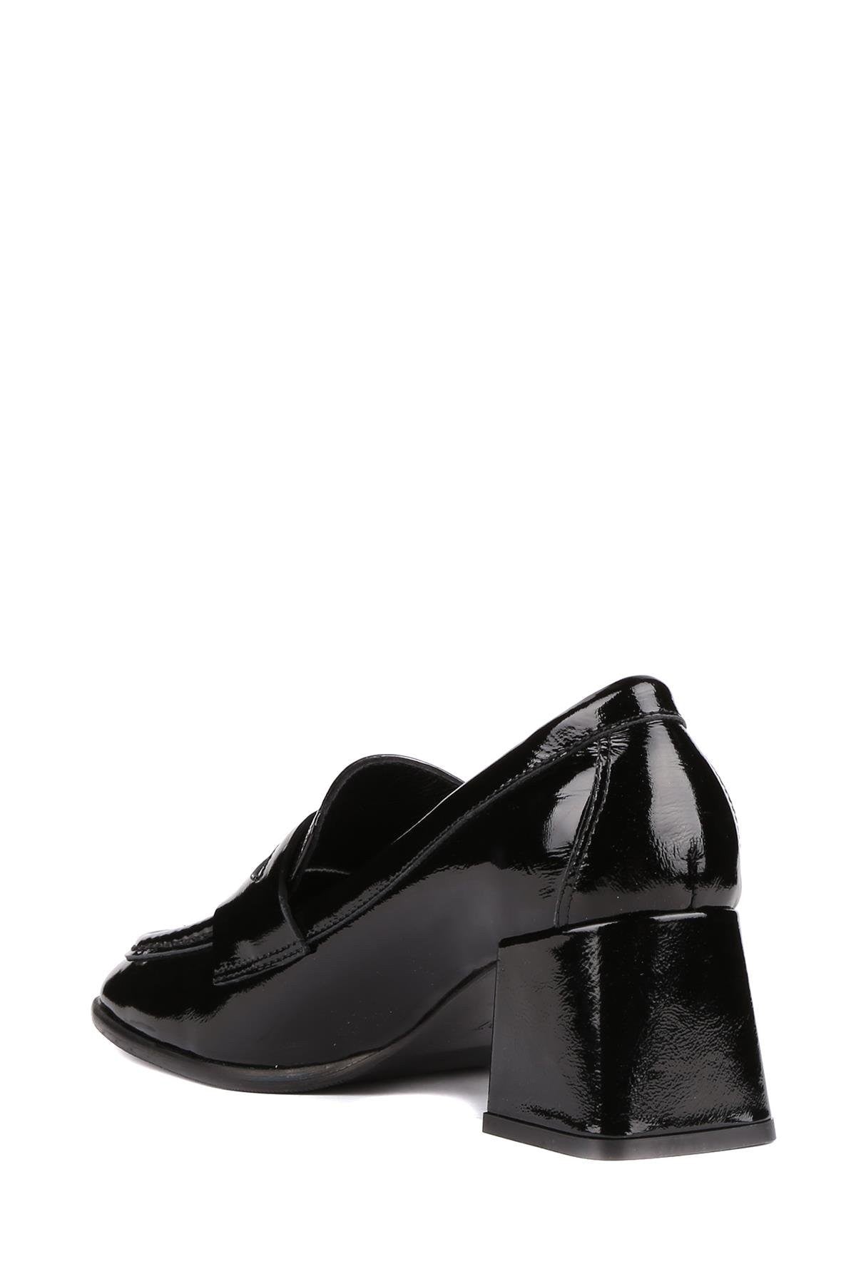 Stato - Siyah Rugan Deri Kadın Topuklu Ayakkabı 25-5547