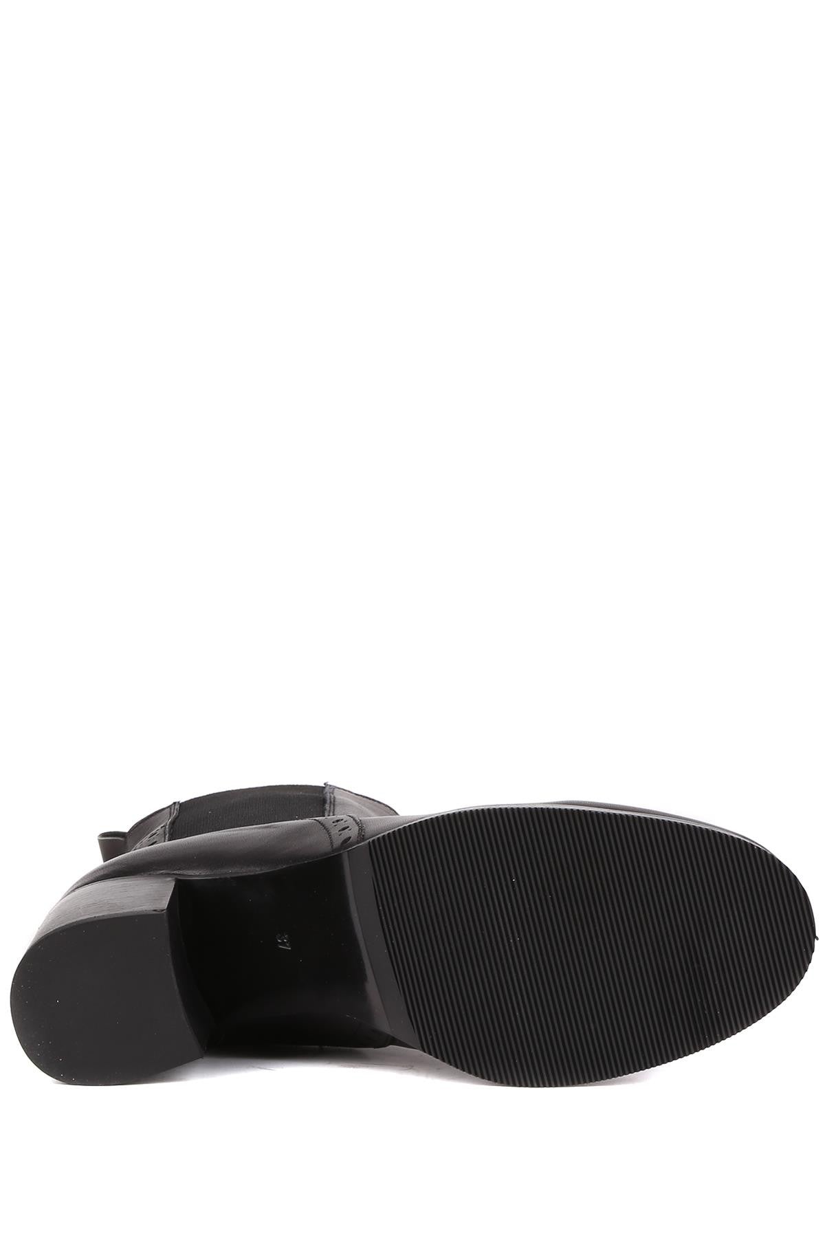 Stato - Siyah Hakiki Deri Topuklu Kadın Bot 25-5619