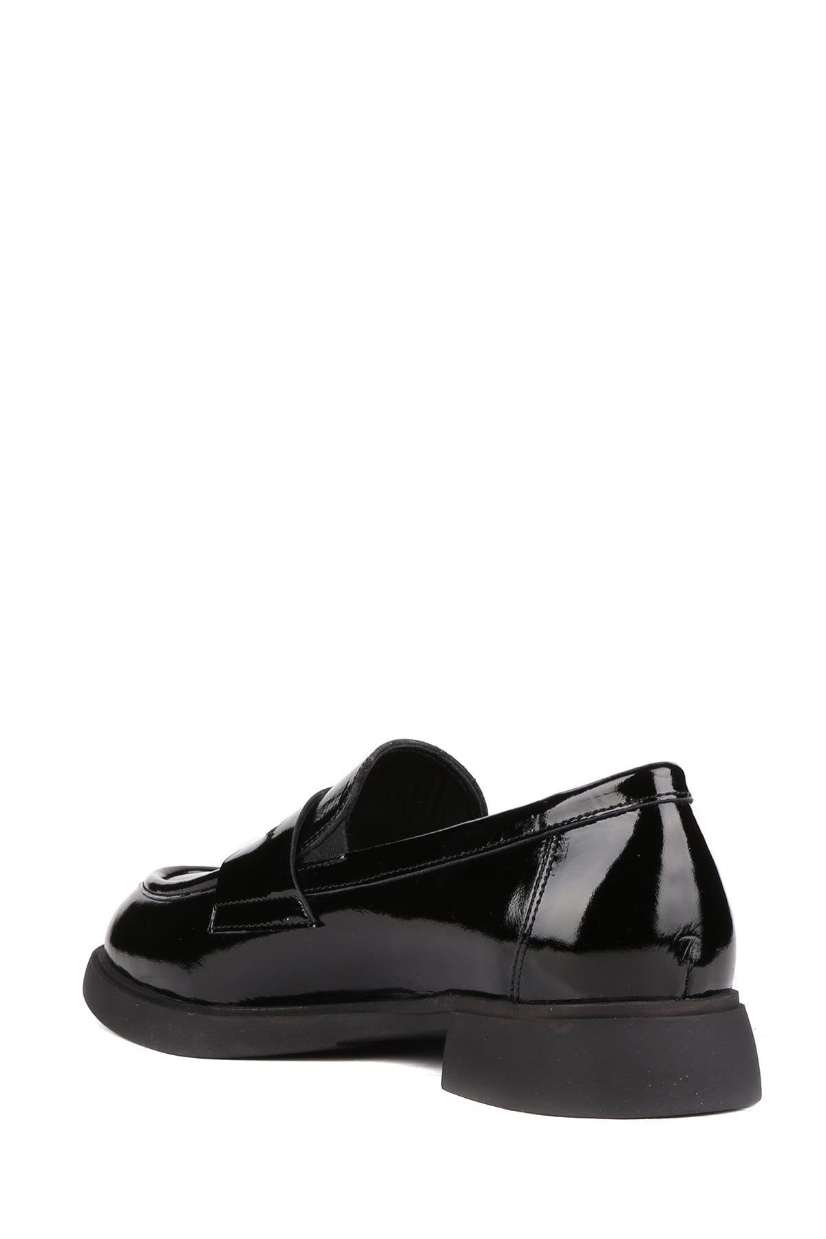 Stato - Siyah Hakiki Rugan Deri Kadın Loafer 25-5645