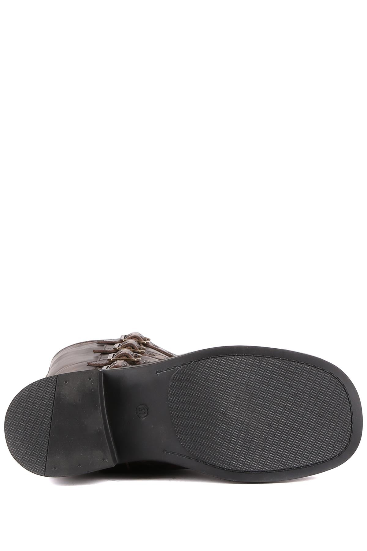 Stato - Kahverengi Hakiki Deri Fermuarsız Kadın Çizme 25-8612