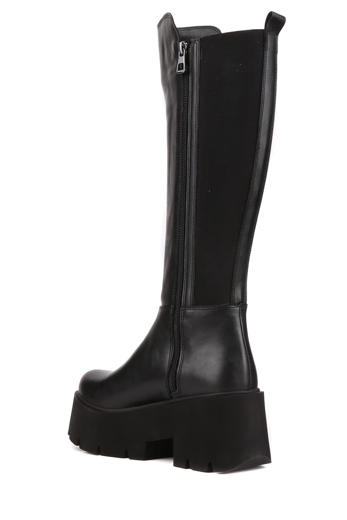 Stato - Siyah Renk Kalın Taban Kadın Çizme