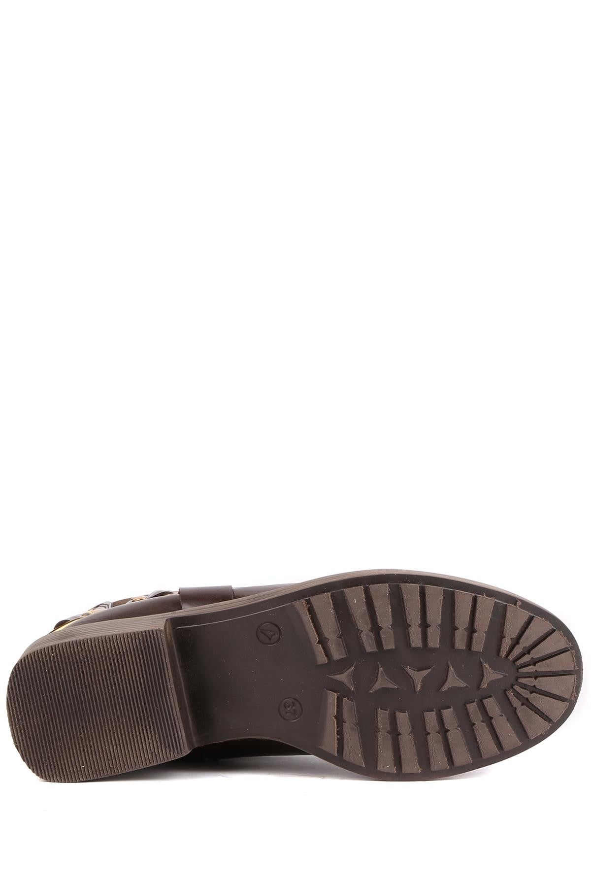 Stato - Kahverengi Renk Fermuarlı Kadın Bot