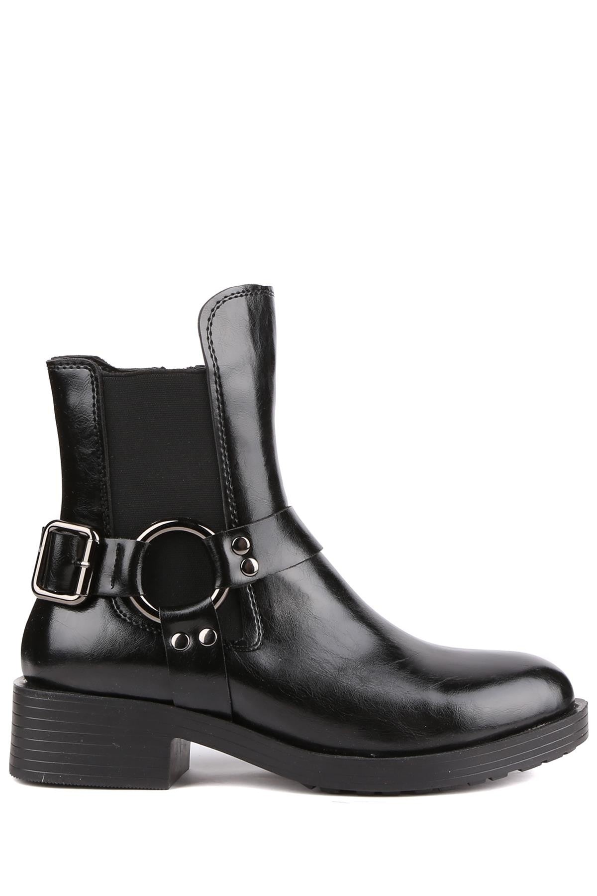 Stato - Siyah Renk Fermuarlı Kadın Bot