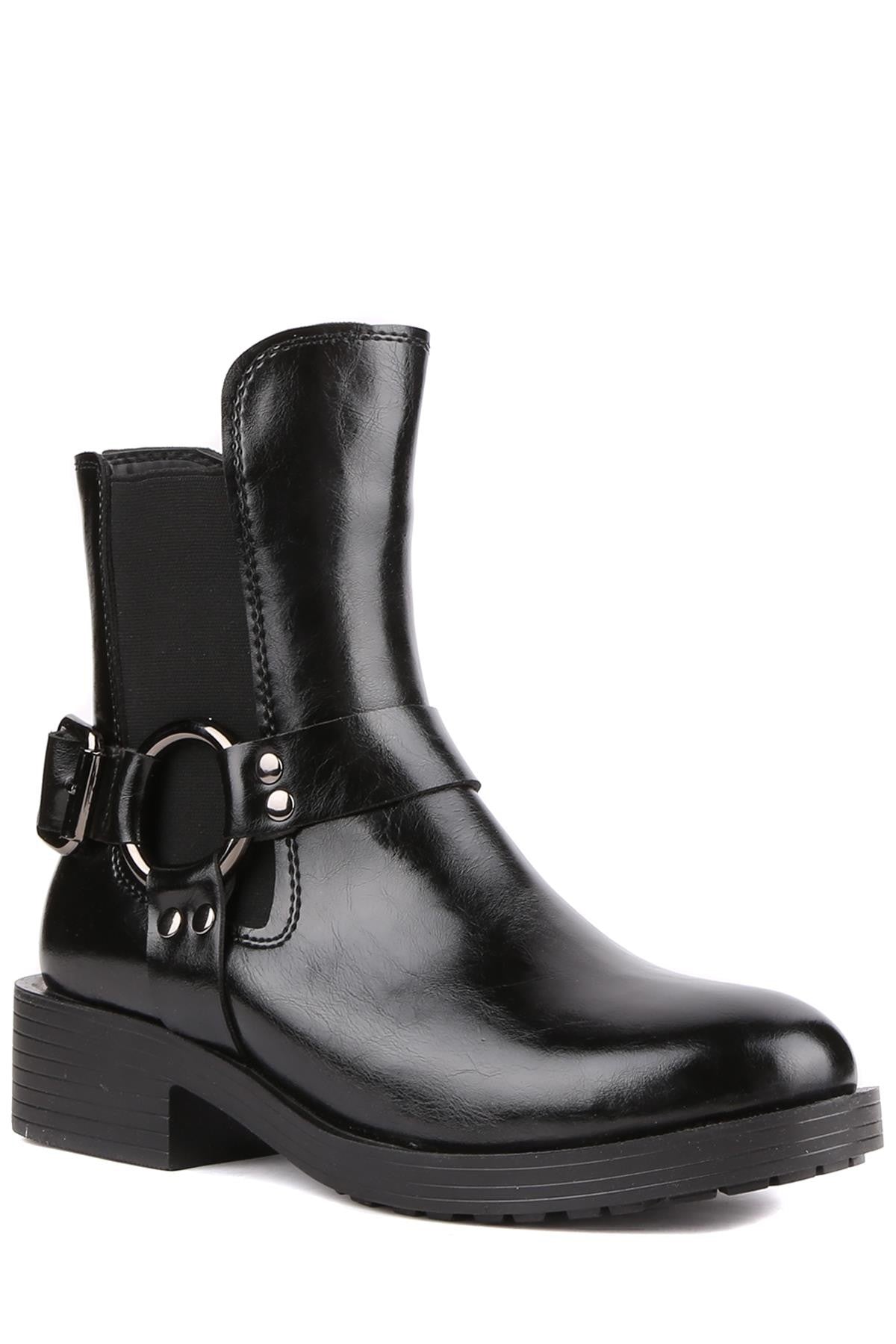 Stato - Siyah Renk Fermuarlı Kadın Bot