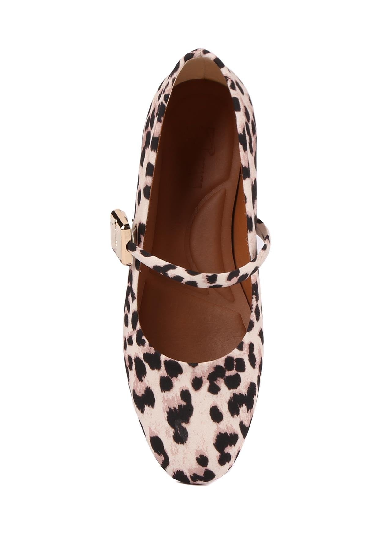 Stato - Bej Renk Leopar Desen Kadın Babet