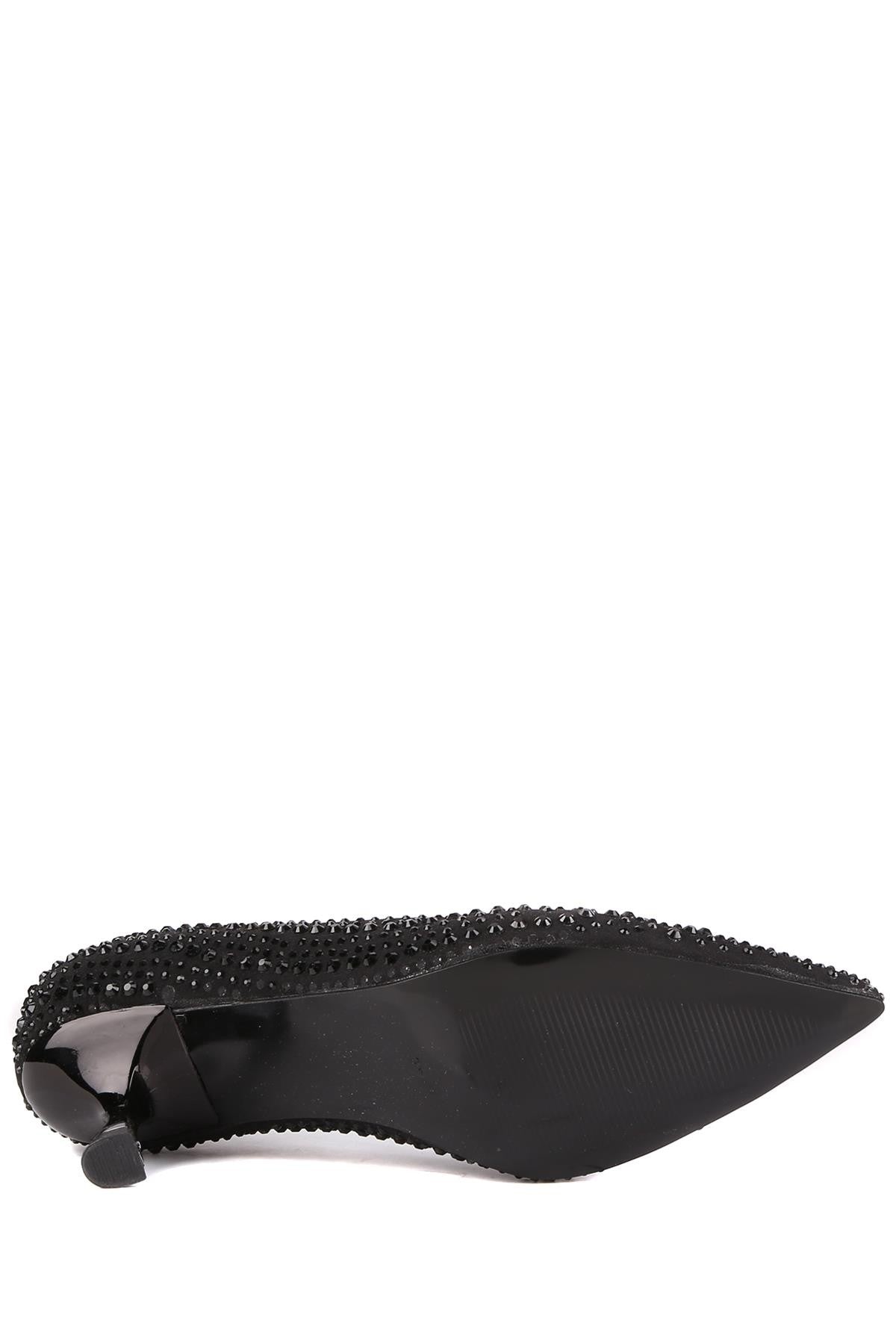 Stato - Siyah Renk Taş Detaylı Kadın Topuklu Ayakkabı