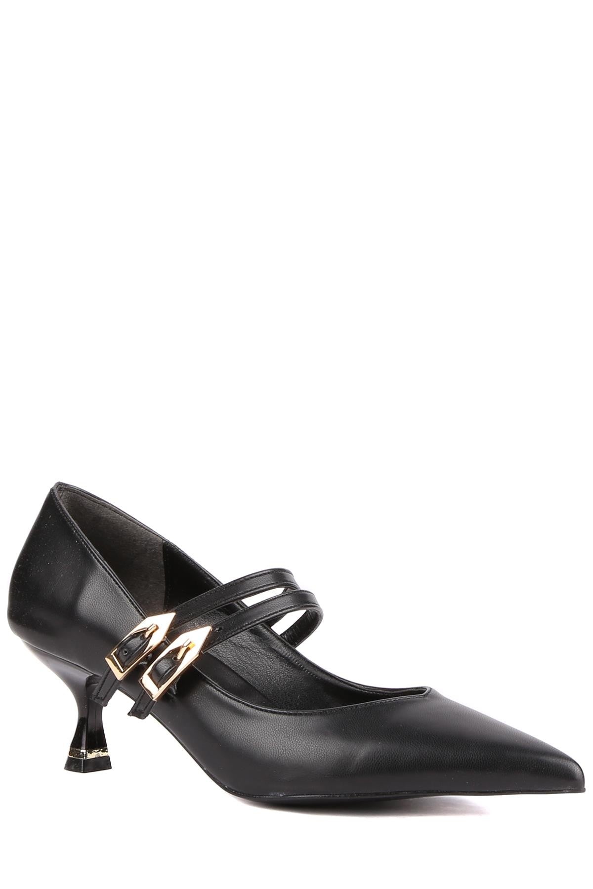 Stato - Siyah Renk Tokalı Kadın Topuklu Ayakkabı