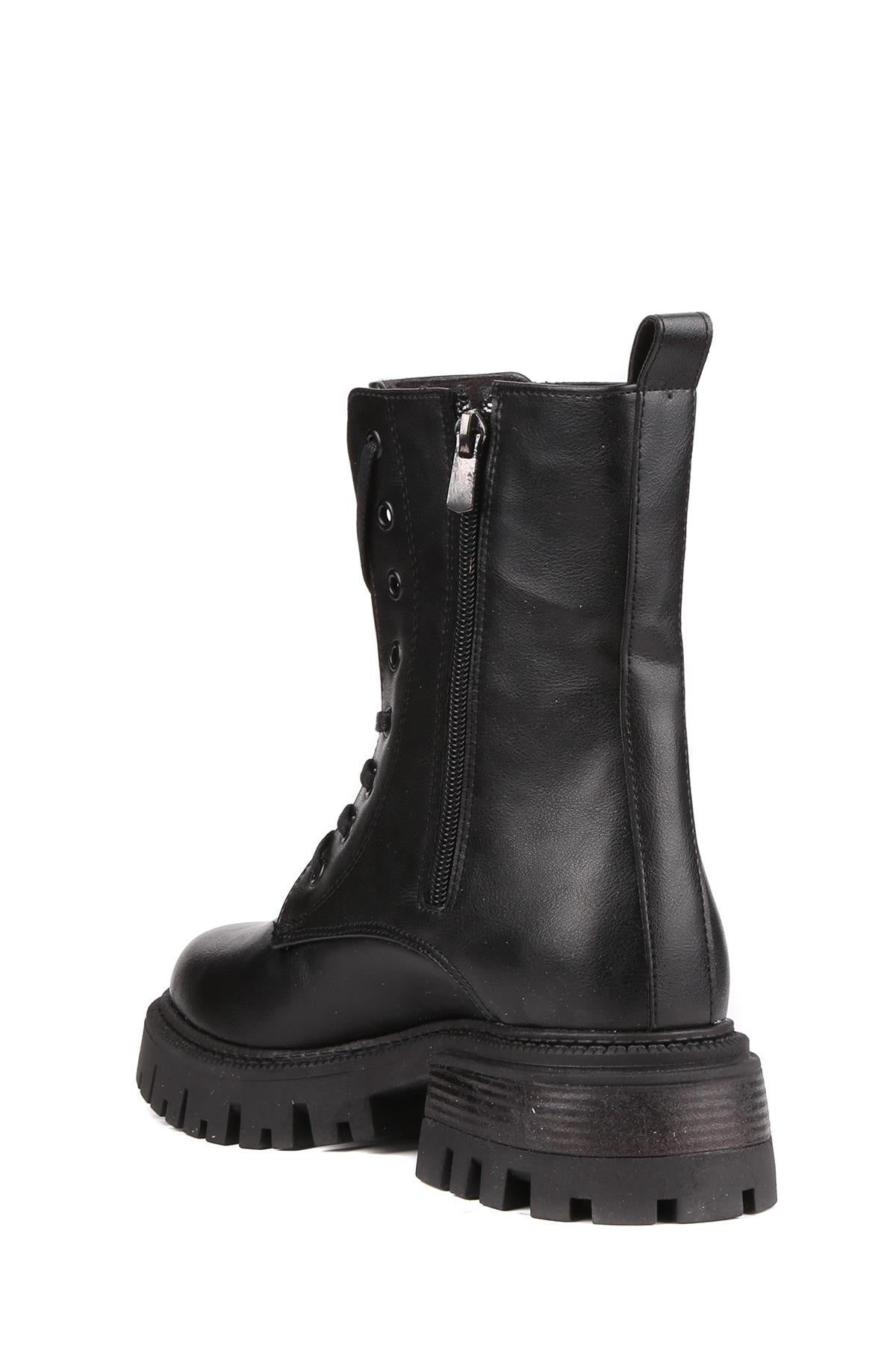 Stato - Siyah Renk Fermuarlı Kadın Postal Bot