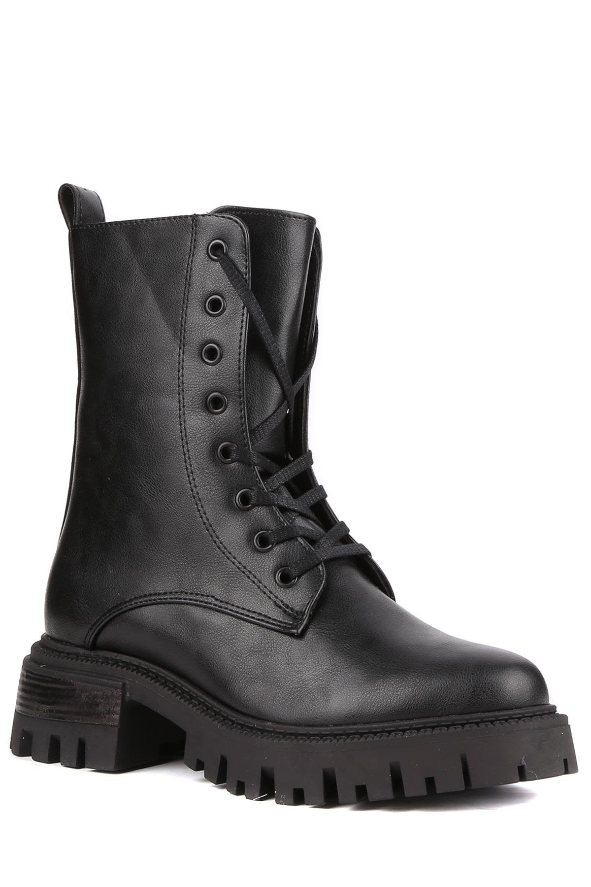 Stato - Siyah Renk Fermuarlı Kadın Postal Bot