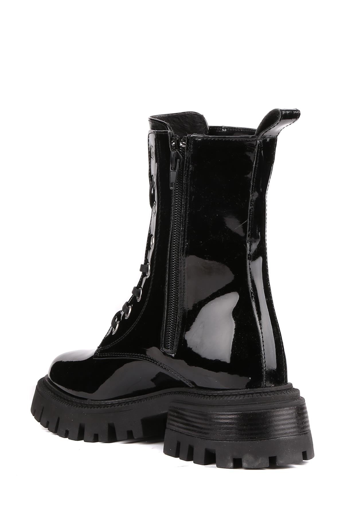 Stato - Siyah Rugan Fermuarlı Kadın Postal Bot