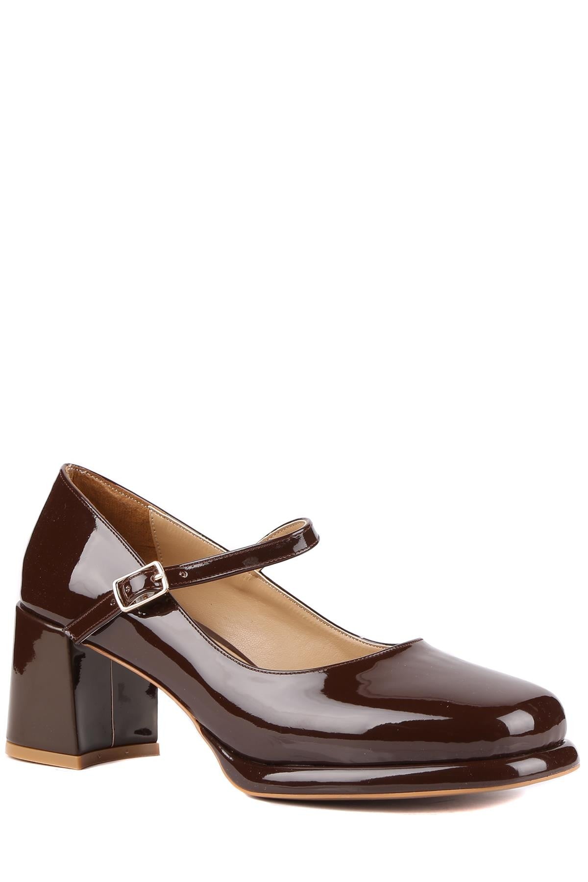 Stato - Kahve Rugan Kadın Topuklu Ayakkabı