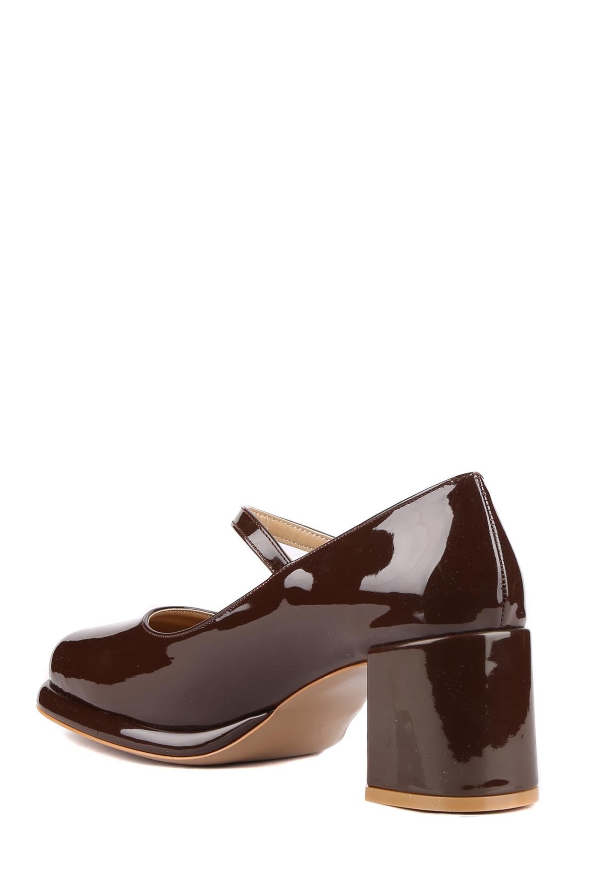 Stato - Kahve Rugan Kadın Topuklu Ayakkabı