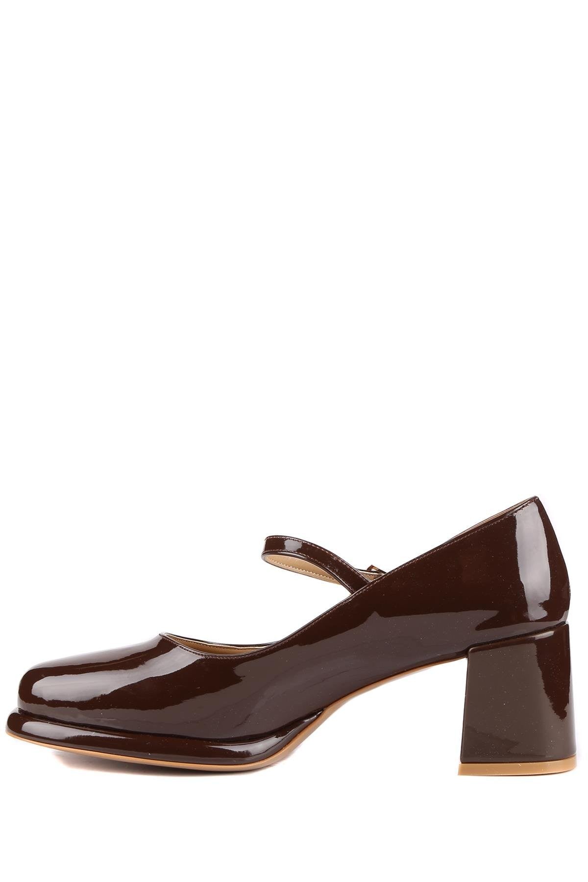 Stato - Kahve Rugan Kadın Topuklu Ayakkabı