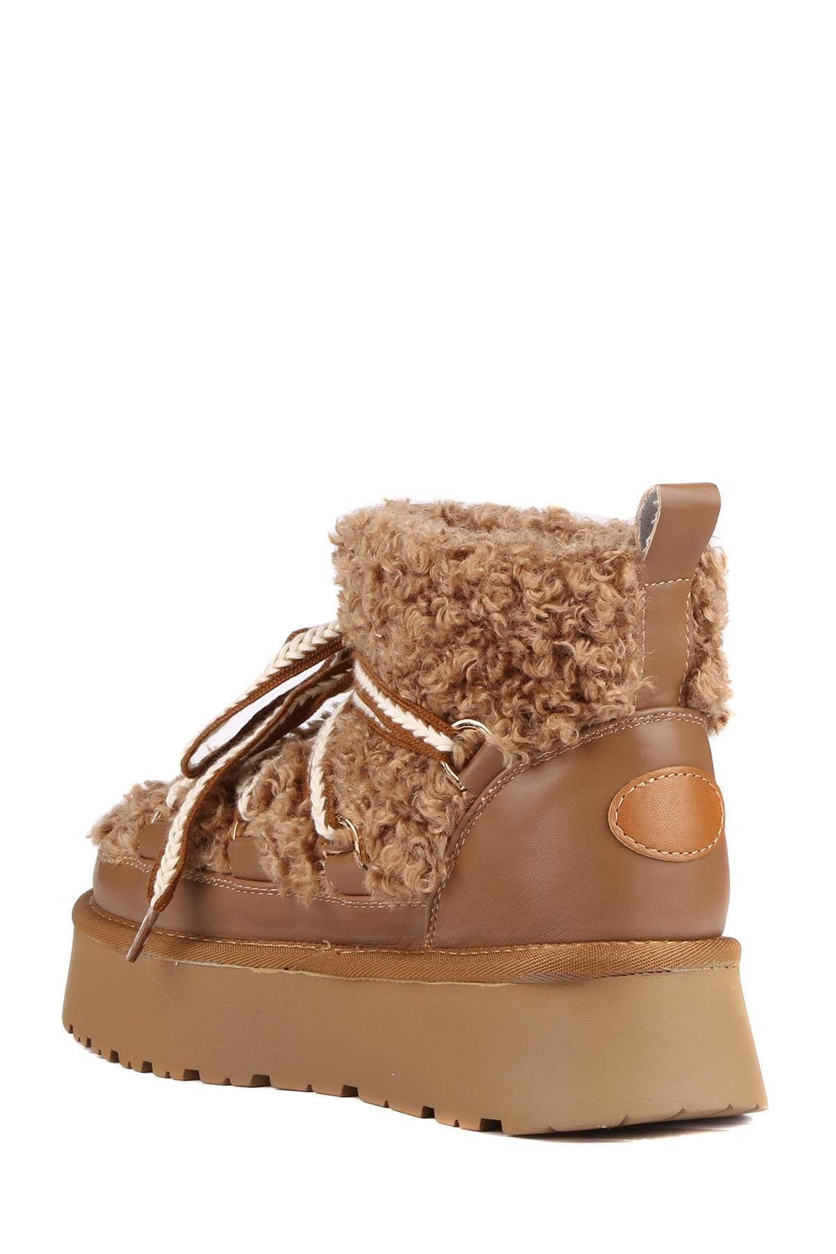 Stato - Taba Tekstil-Nappa Fermuarsız Kadın Bot 25Y-1013