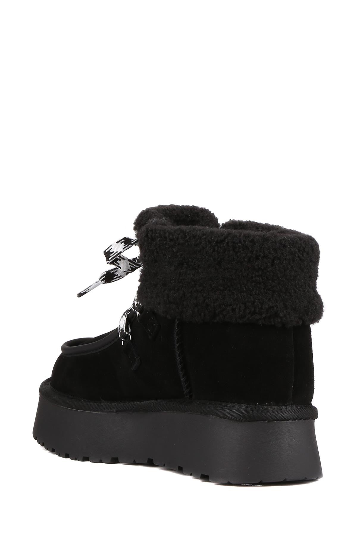 Stato - Siyah Hakiki Süet Deri Kadın Bot