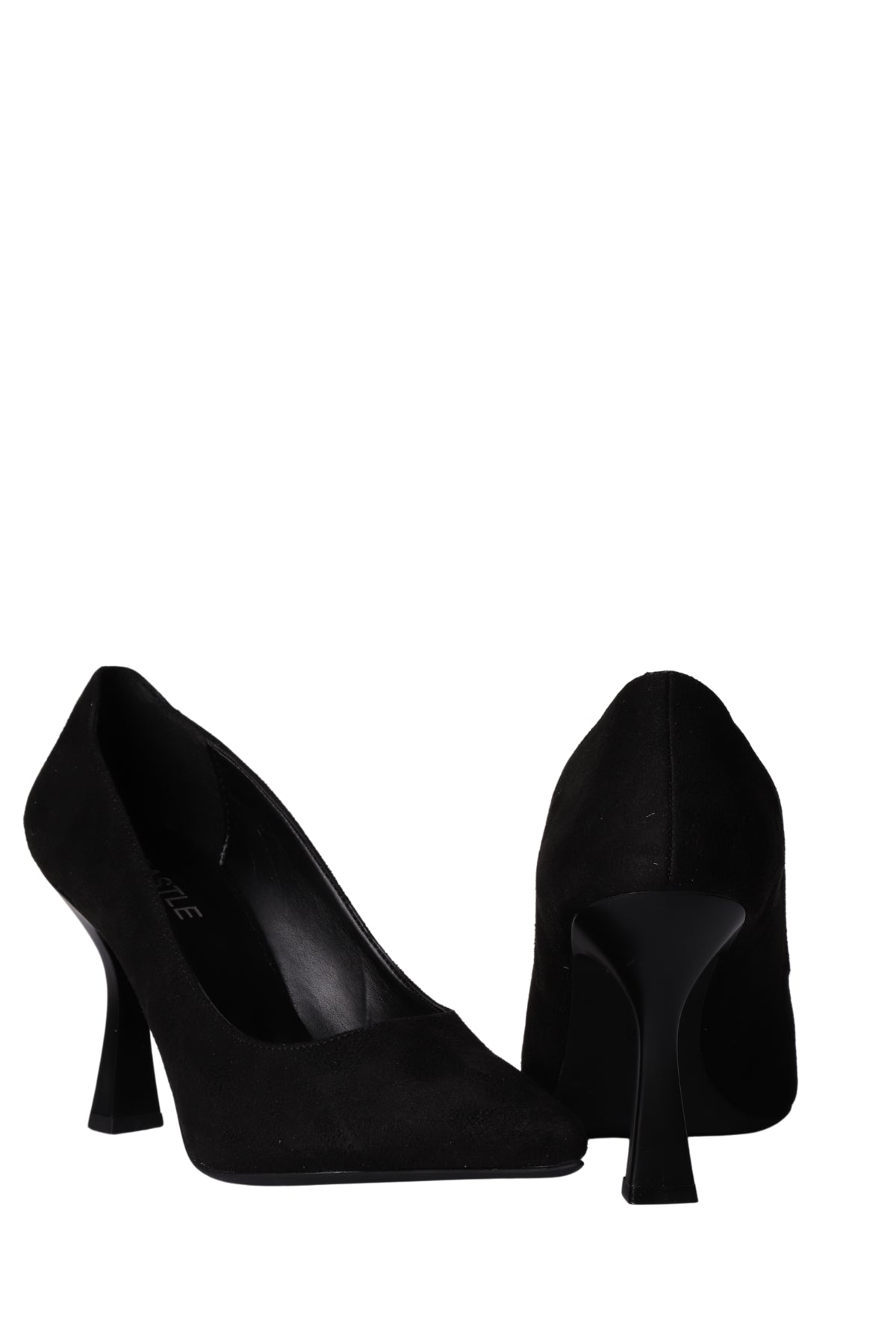 Castle - Siyah Süet Kadın Topuklu Ayakkabı 25-10025