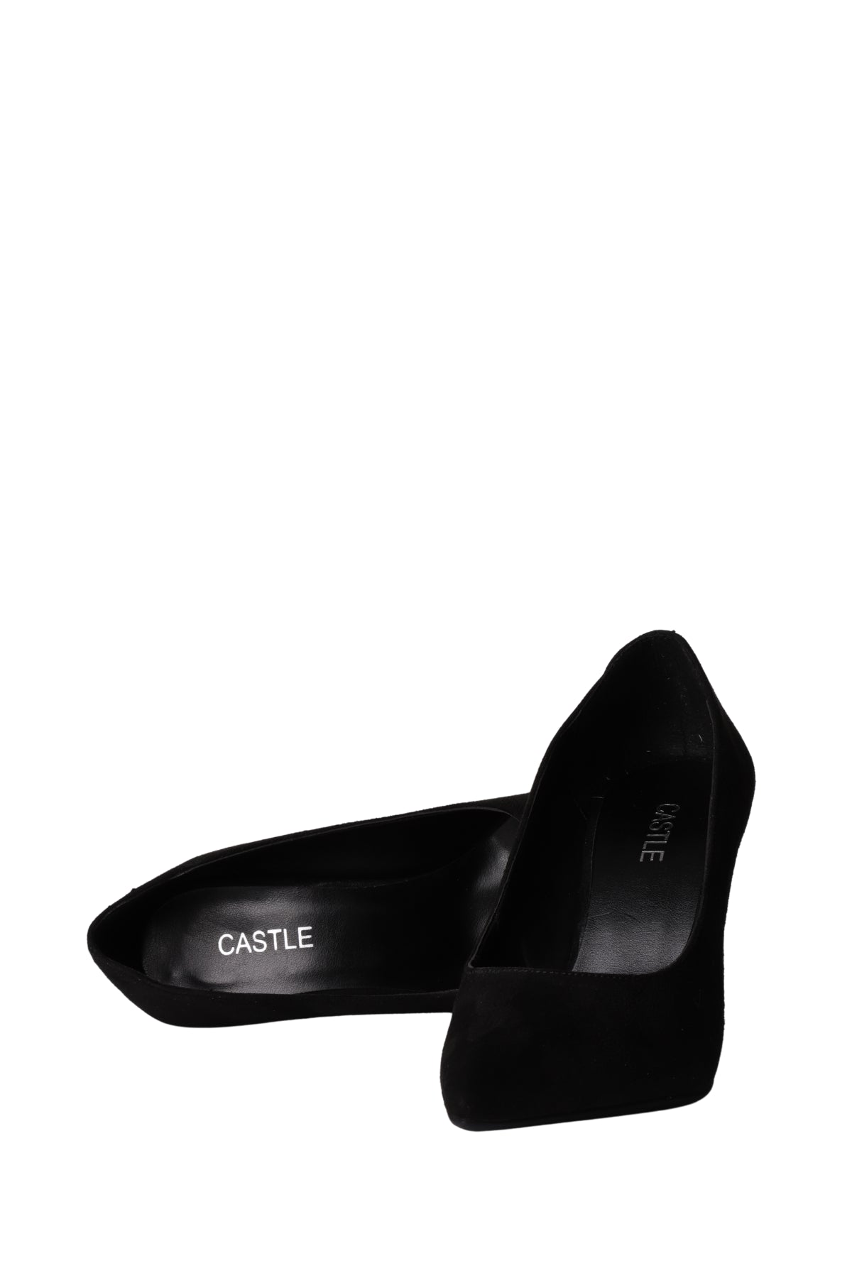 Castle - Siyah Süet Kadın Topuklu Ayakkabı 25-10025