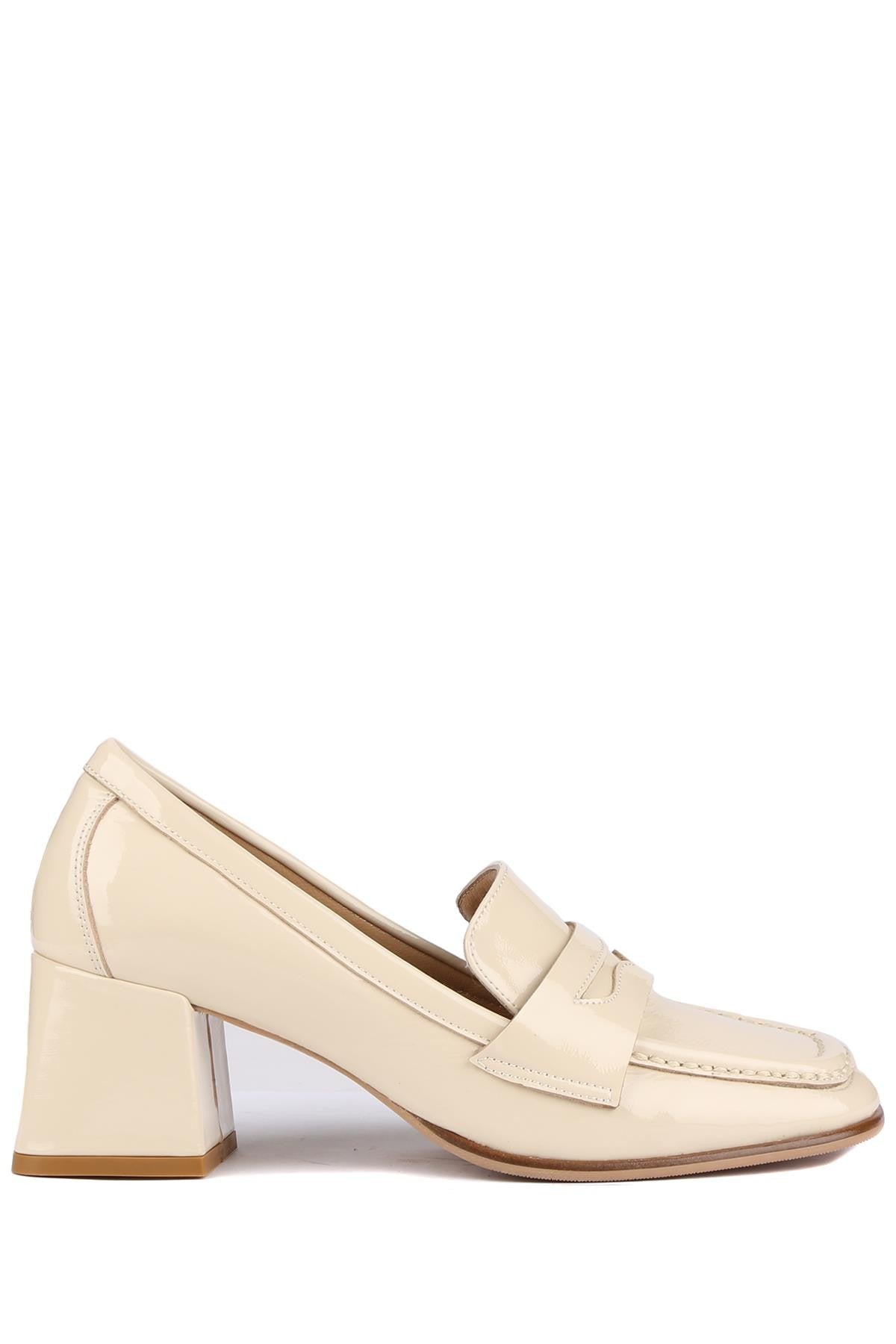 Stato - Bej Rugan Deri Kadın Topuklu Ayakkabı 25-5547