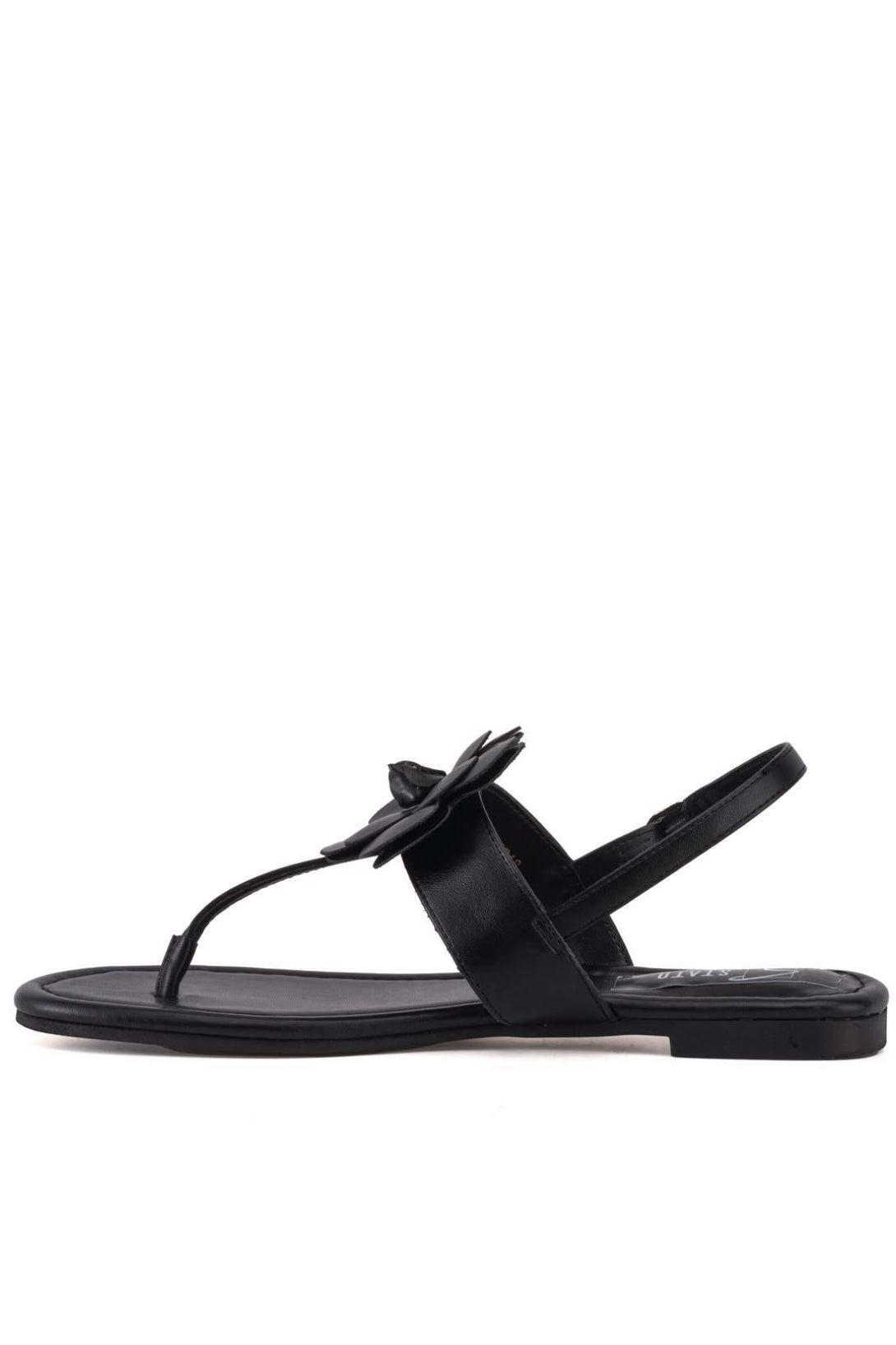 Stato Çiçek Detaylı Kadın Sandalet Siyah