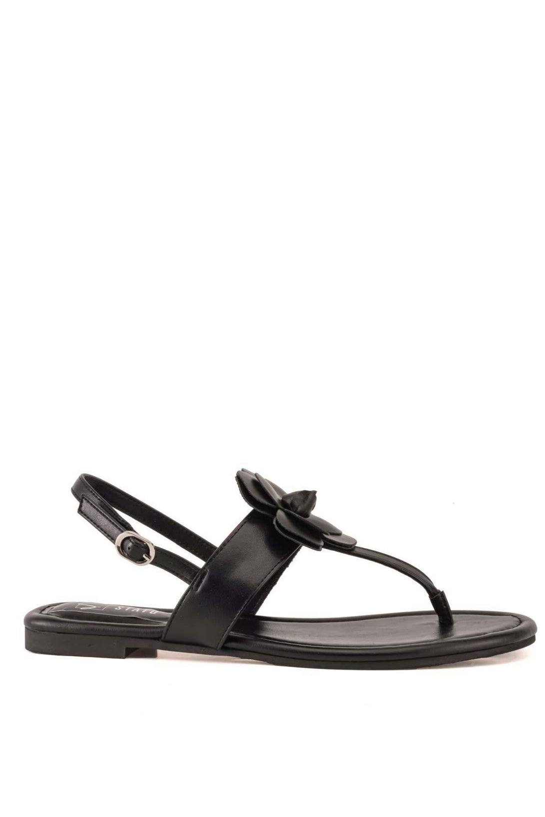 Stato Çiçek Detaylı Kadın Sandalet Siyah