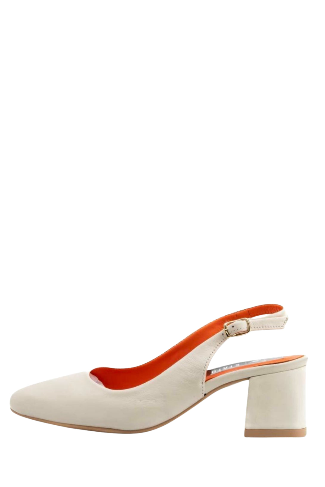 Stato Kadın Topuklu Hakiki Deri Sandalet Kırık Beyaz