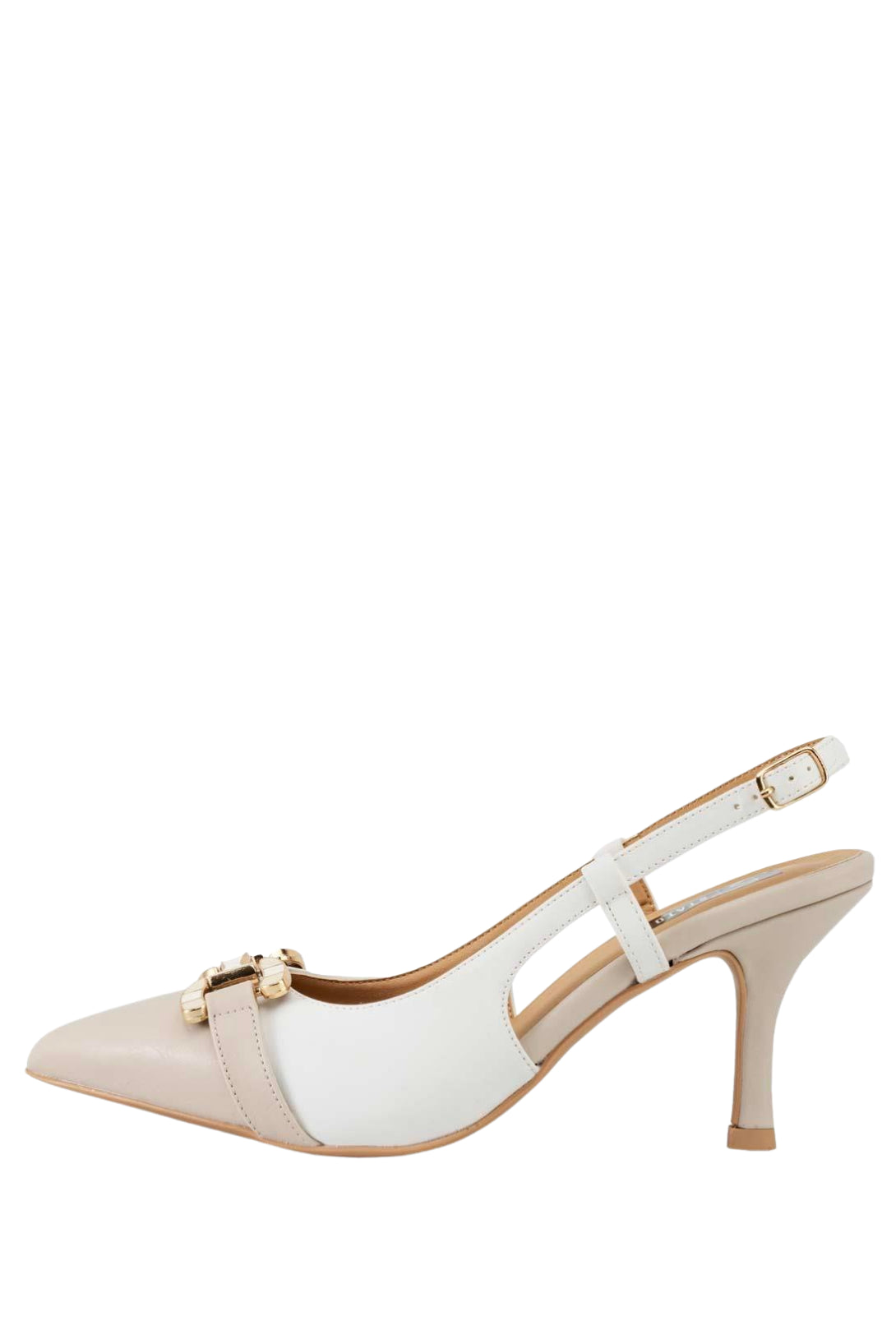 Stato Kadın Topuklu Sandalet Nude Beyaz