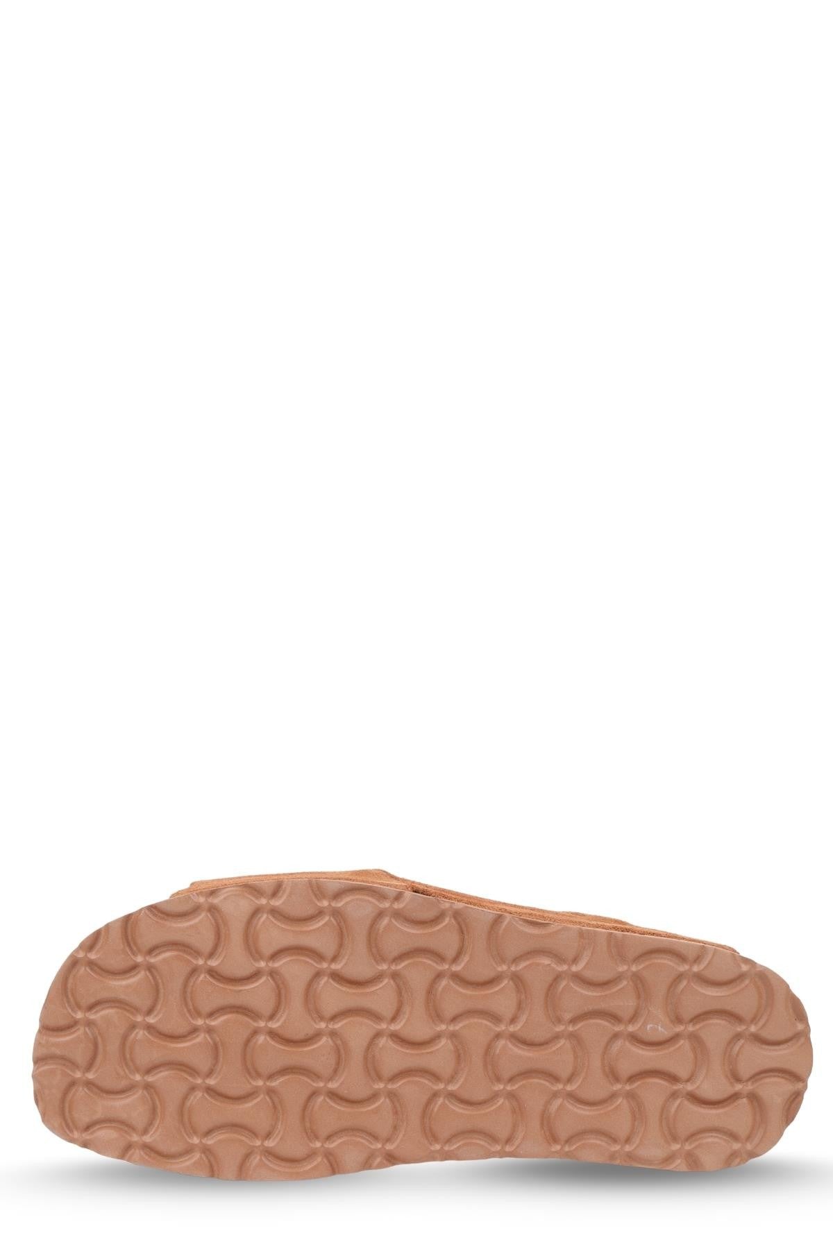 Stato Kalın Taban Kadın Hakiki-Süet Deri Terlik Taba