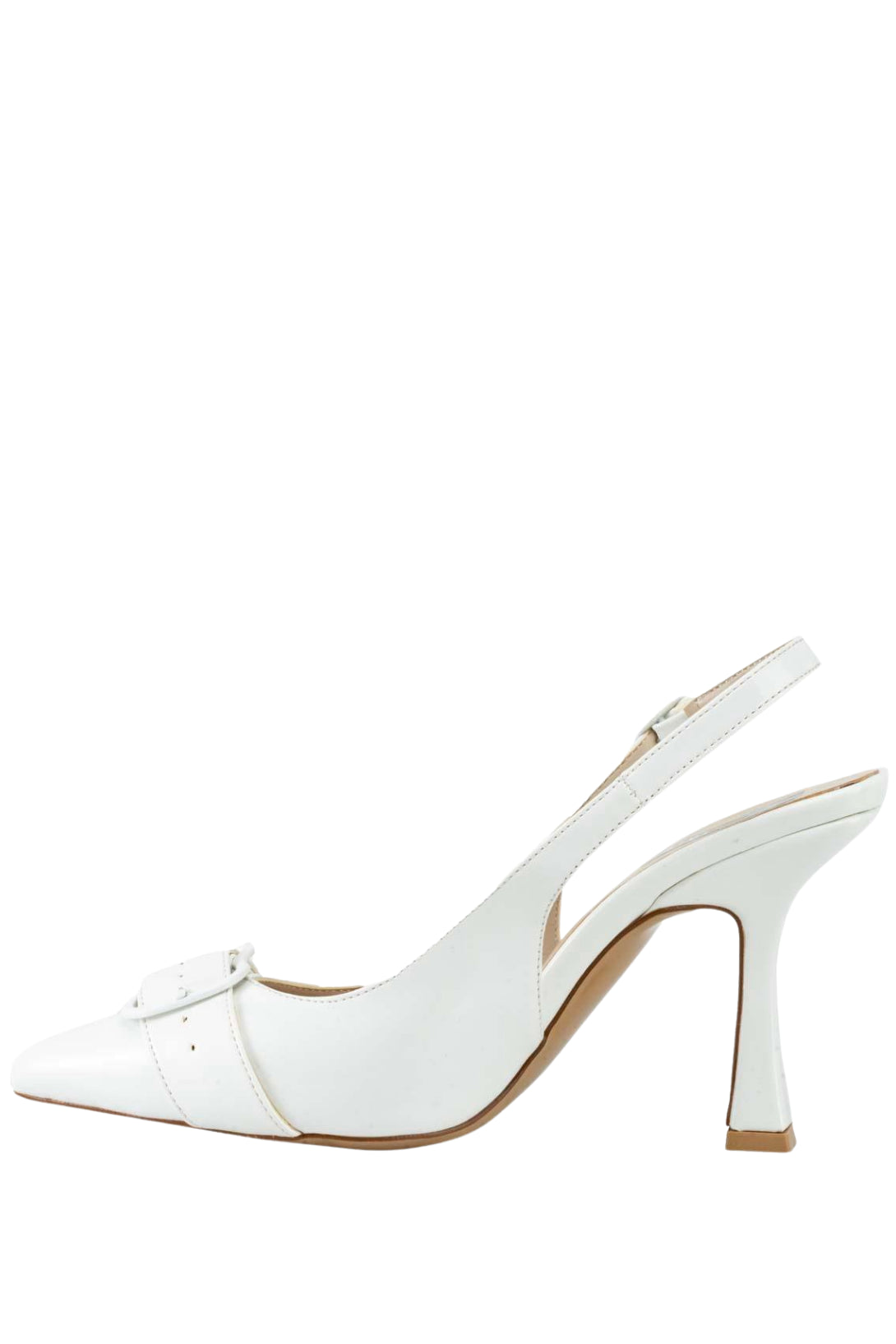 Stato Kemer Detaylı Topuklu Ayakkabı Beyaz