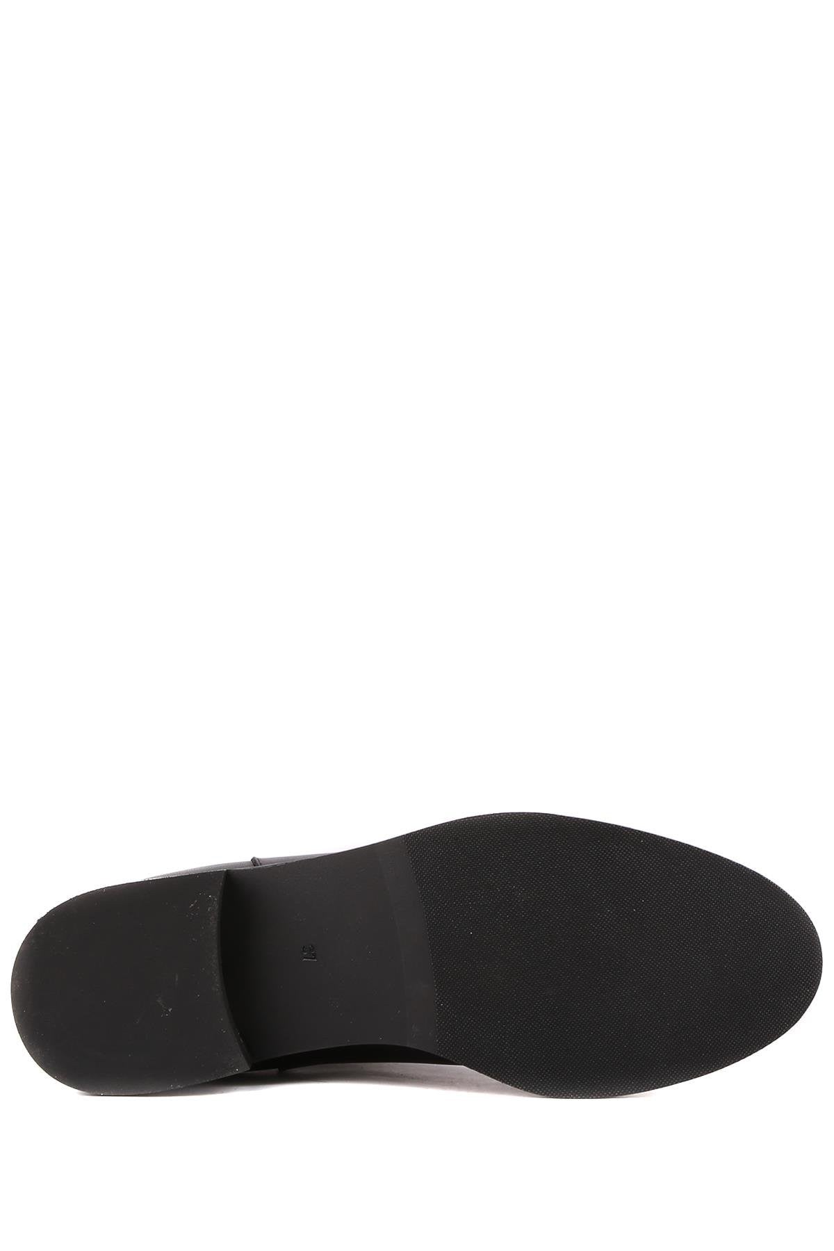 Stato - Siyah Hakiki Deri Fermuarsız Kadın Bot 25-5603