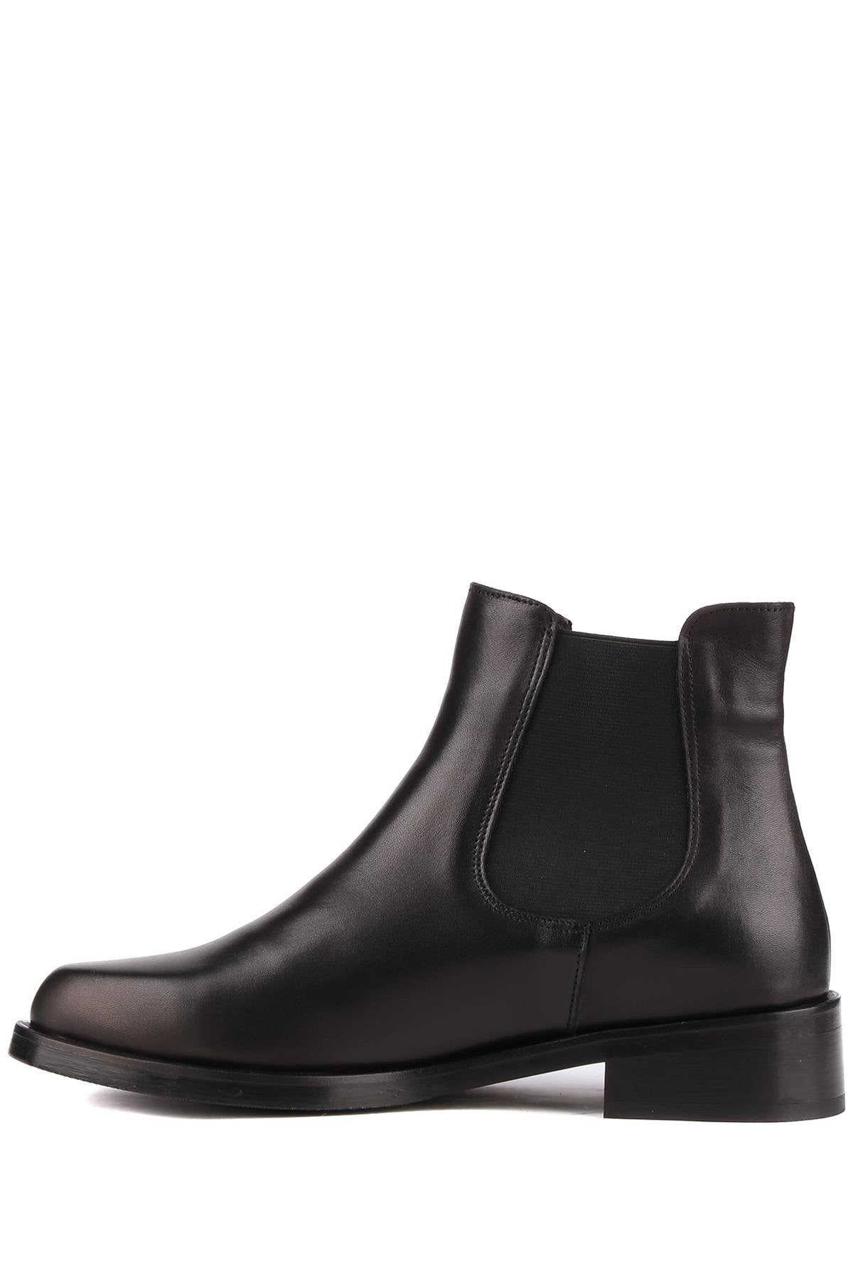 Stato - Siyah Hakiki Deri Fermuarsız Kadın Bot 25-5603