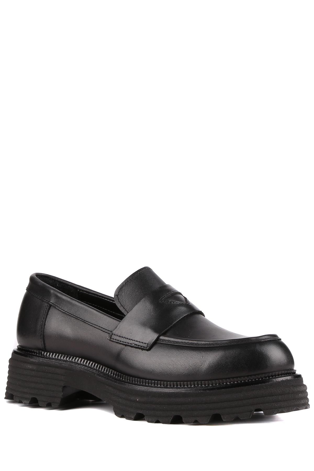 Stato - Siyah Hakiki Deri Kadın Loafer 25-AD1120