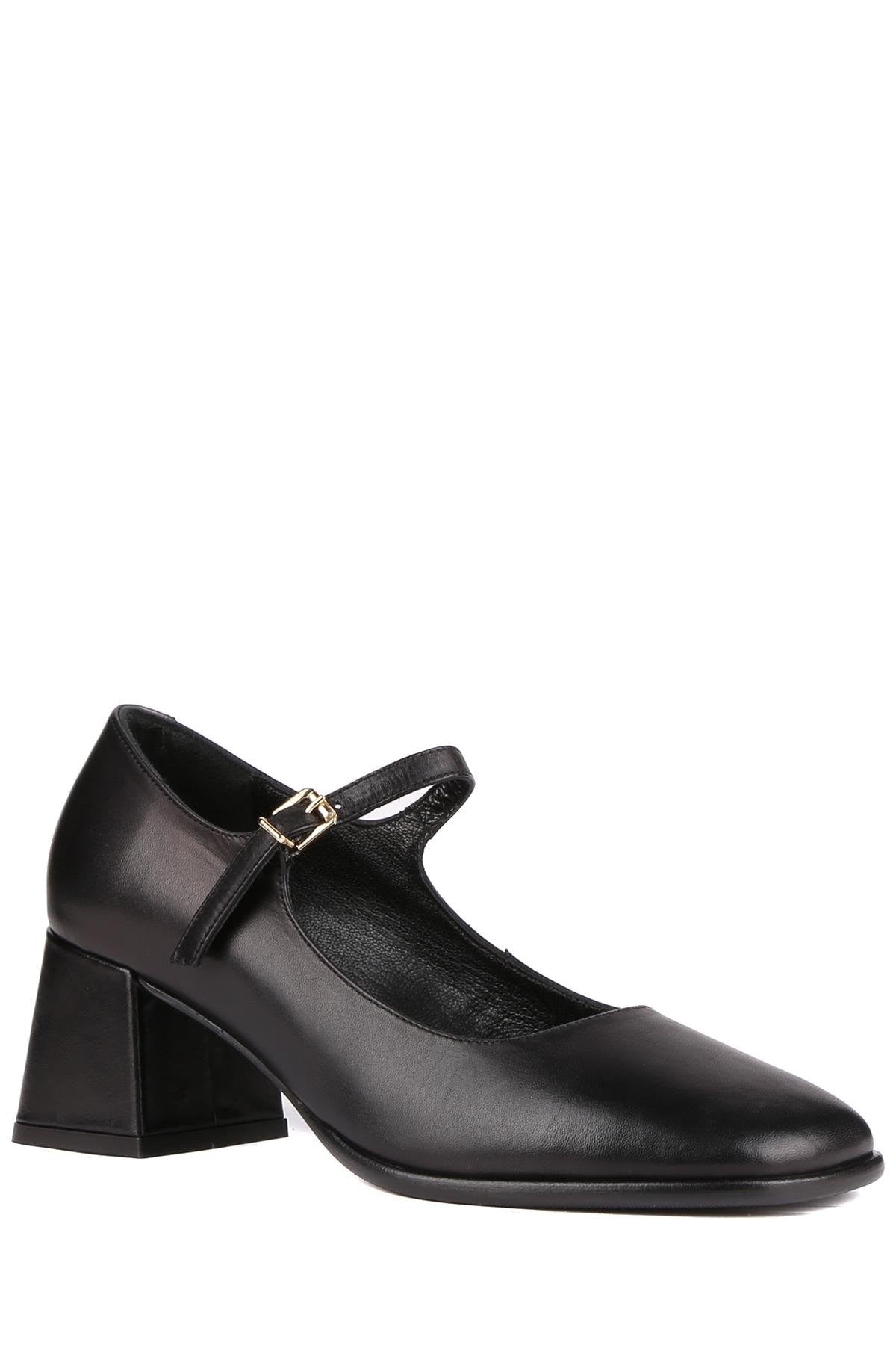 Stato - Siyah Hakiki Deri Kadın Topuklu Ayakkabı 25-5680