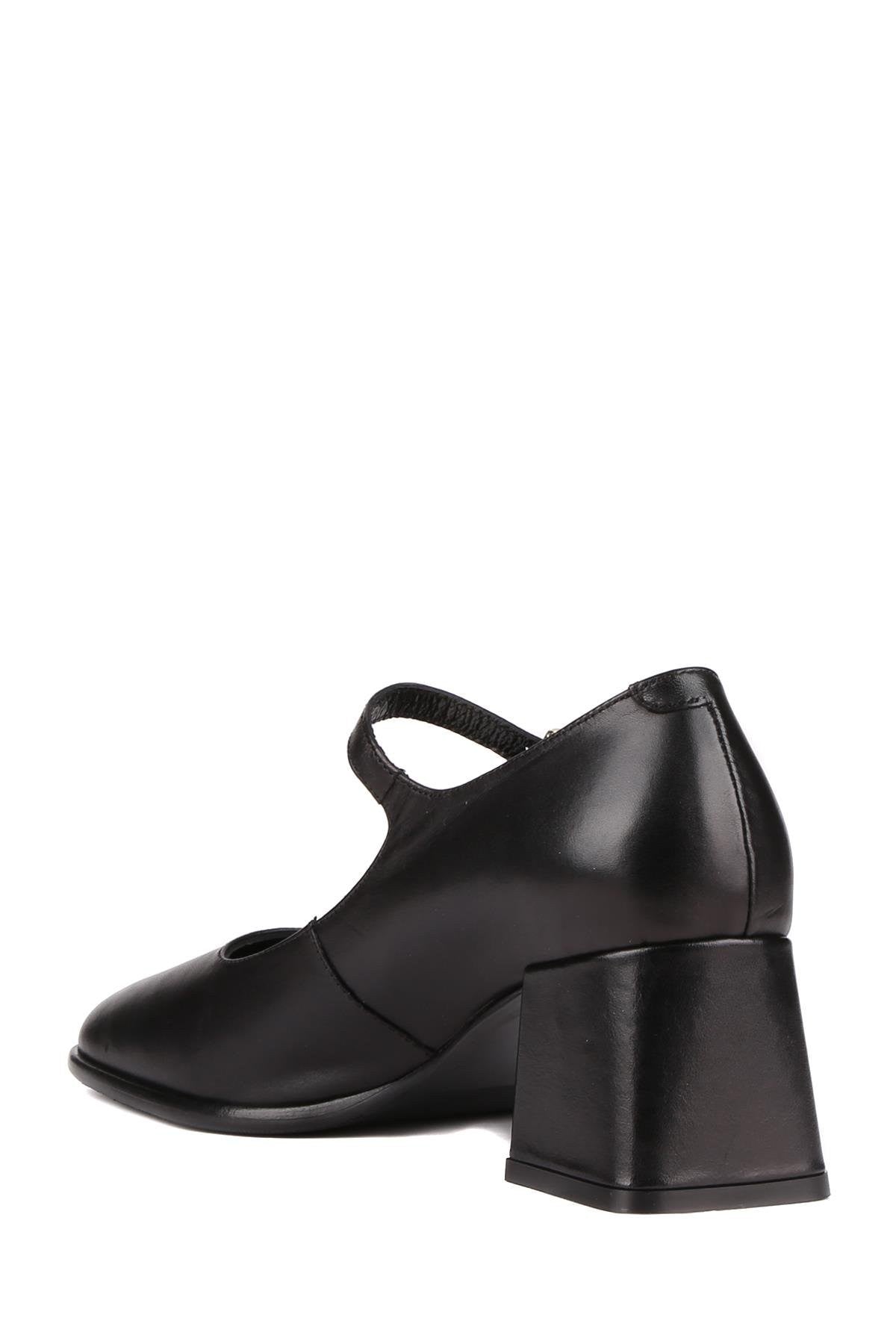 Stato - Siyah Hakiki Deri Kadın Topuklu Ayakkabı 25-5680