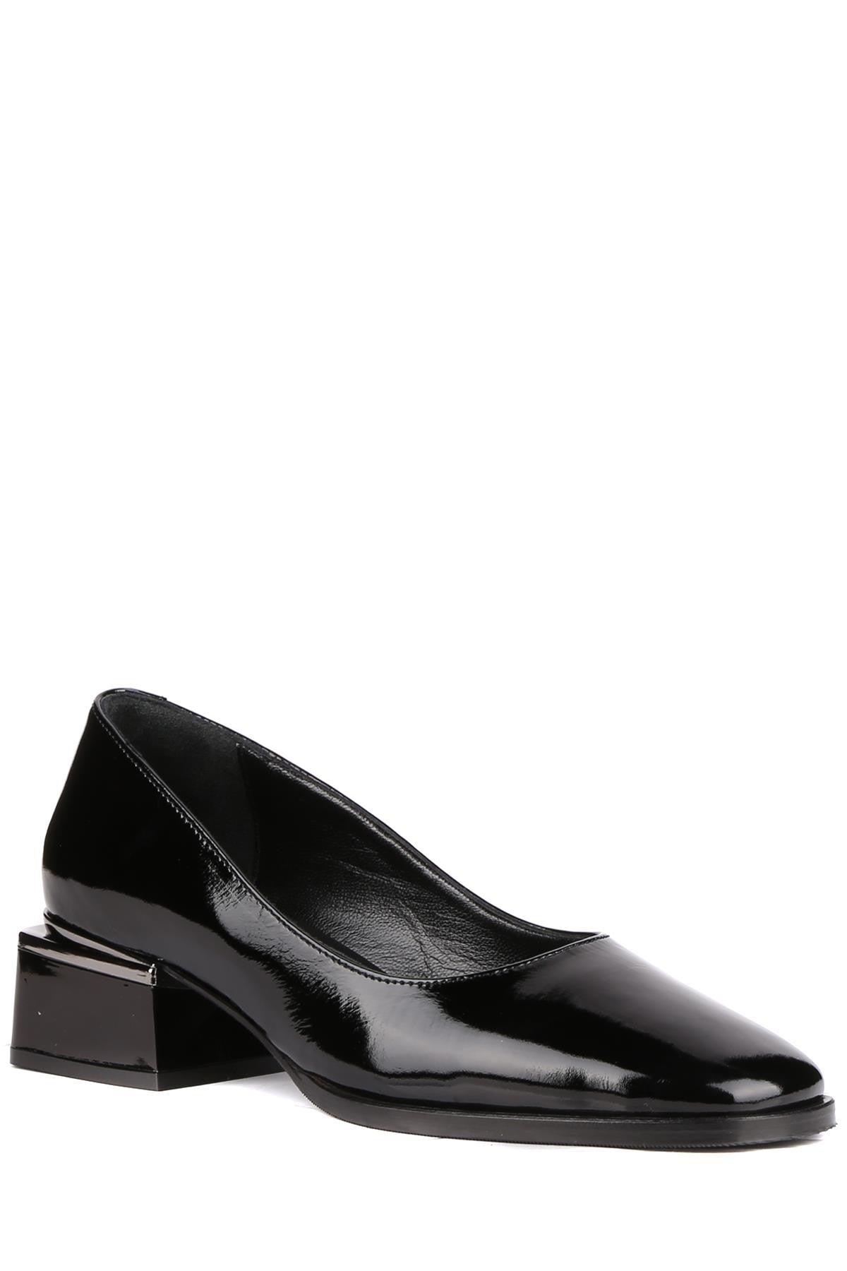 Stato - Siyah Hakiki Rugan Deri Kadın Topuklu Ayakkabı 25-5727