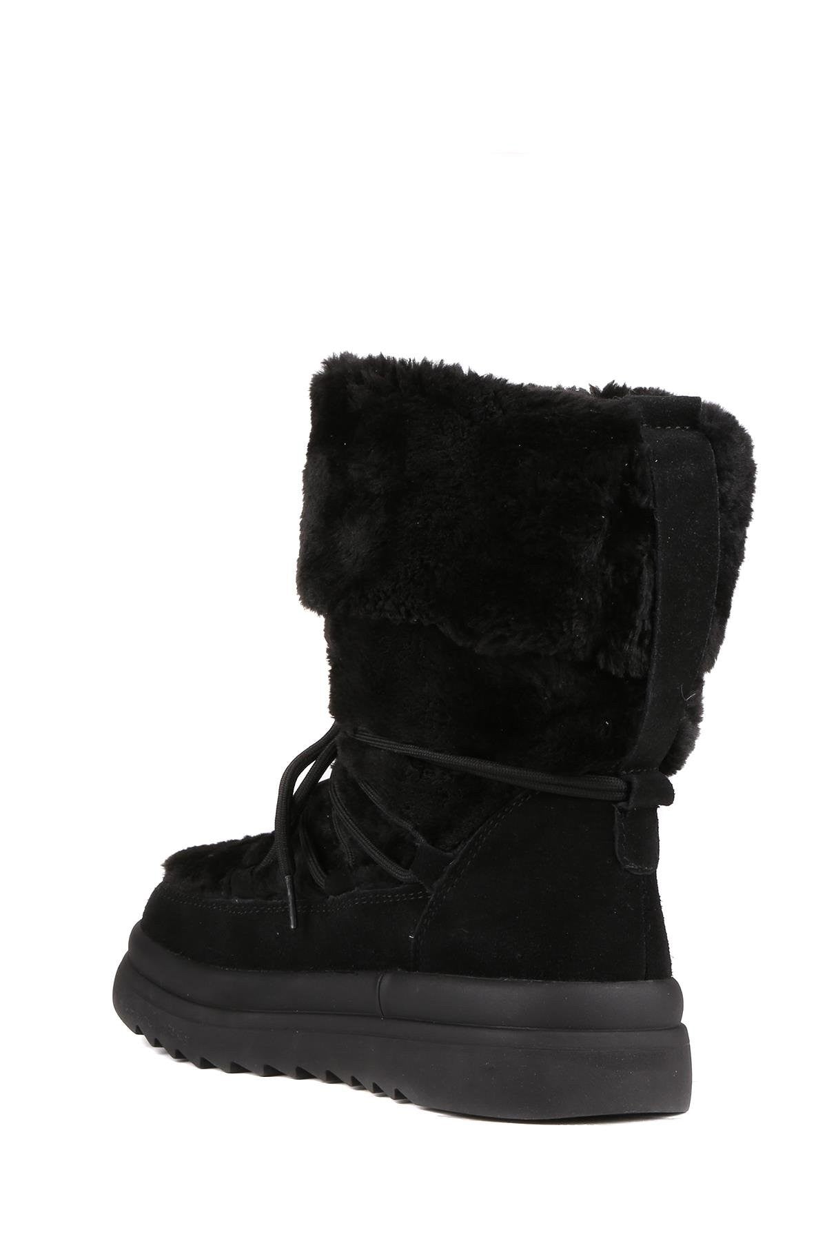 Stato Hakiki Süet Deri Kadın Bot Siyah