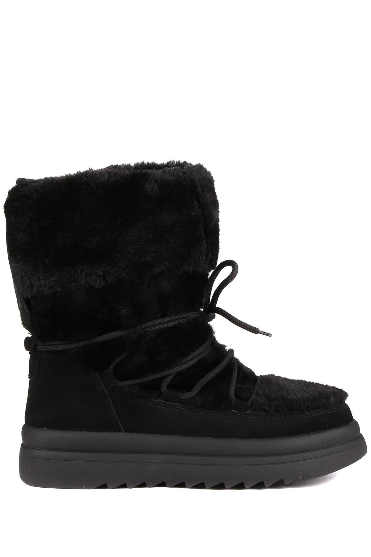 Stato Hakiki Süet Deri Kadın Bot Siyah