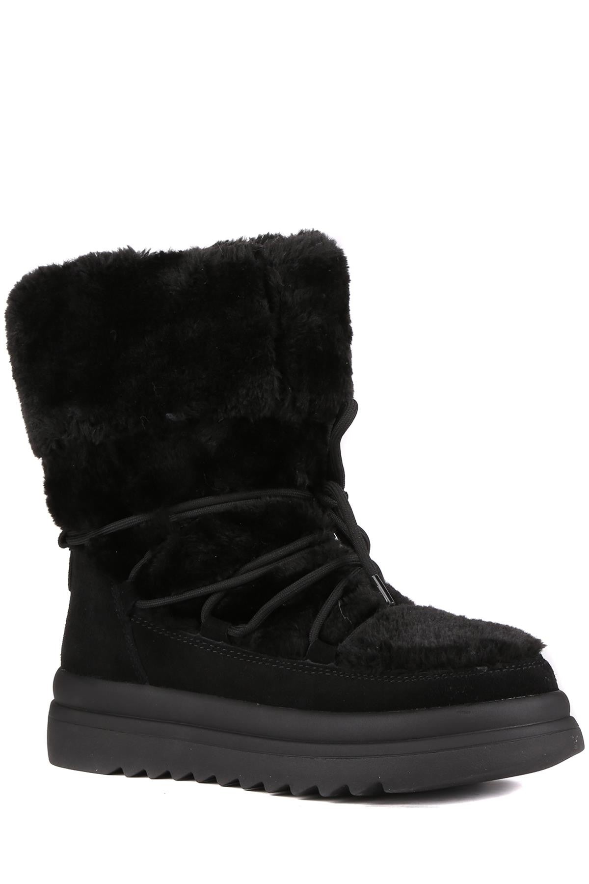 Stato Hakiki Süet Deri Kadın Bot Siyah