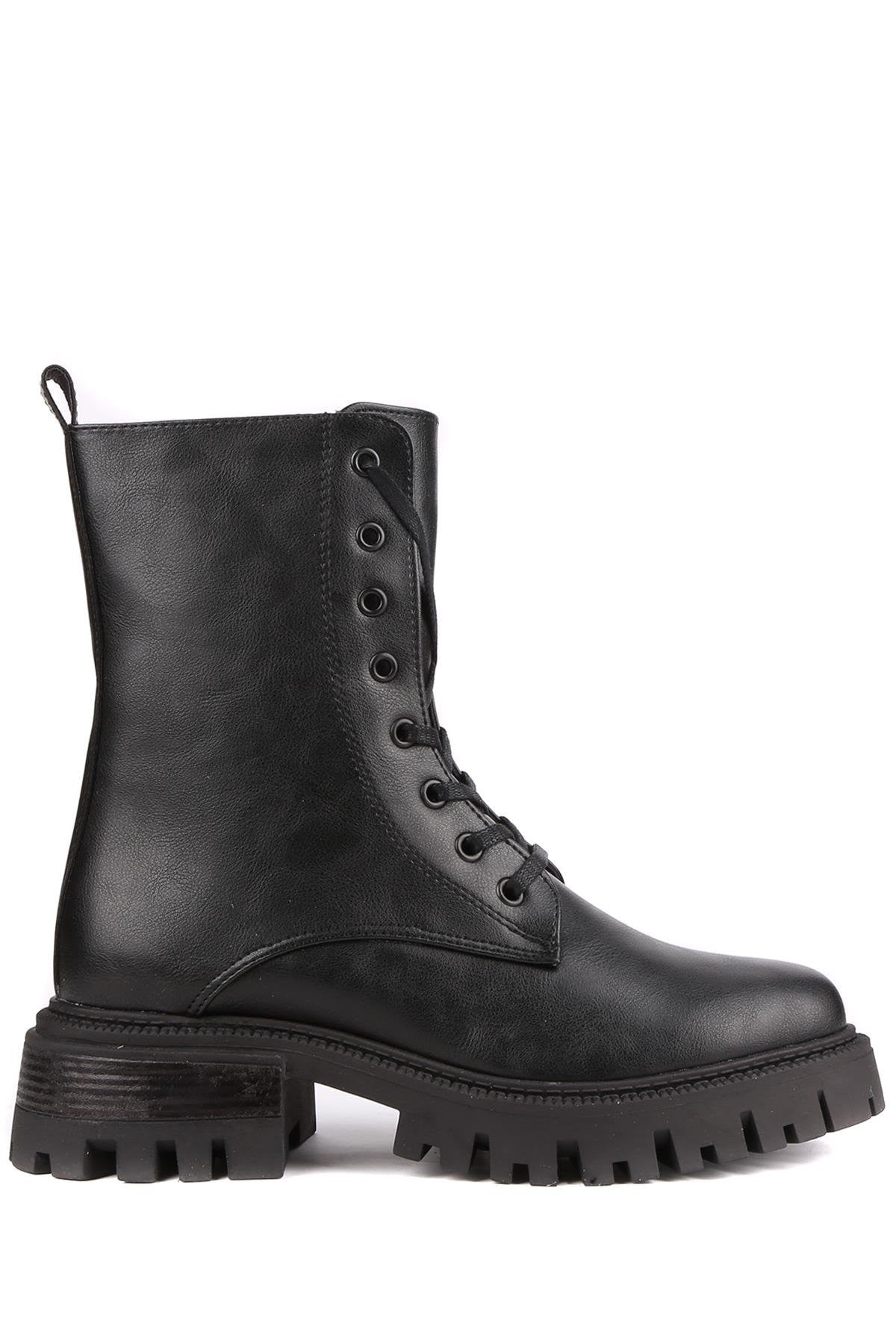 Stato - Siyah Renk Fermuarlı Kadın Postal Bot