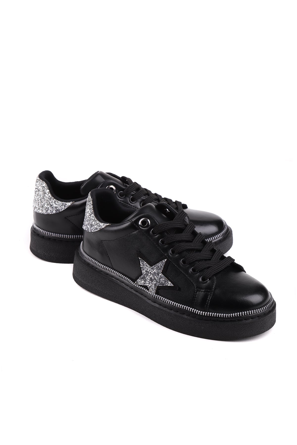 STATO Nexo yıldız detaylı kadın sneaker siyah