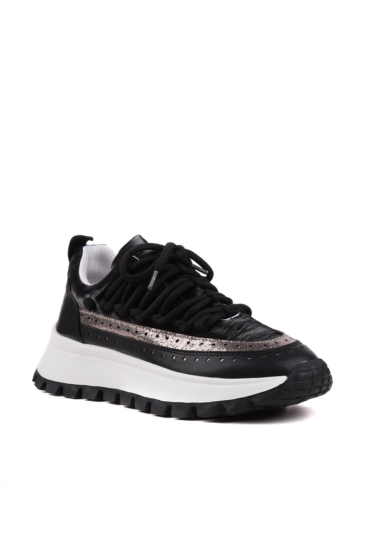 Siyah kadın sneaker STATO Regina yakın çekim