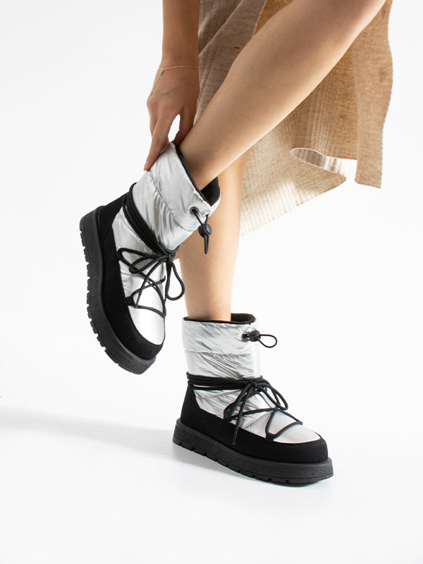 25-1413 Kadın Günlük Bot - Siyah Gri