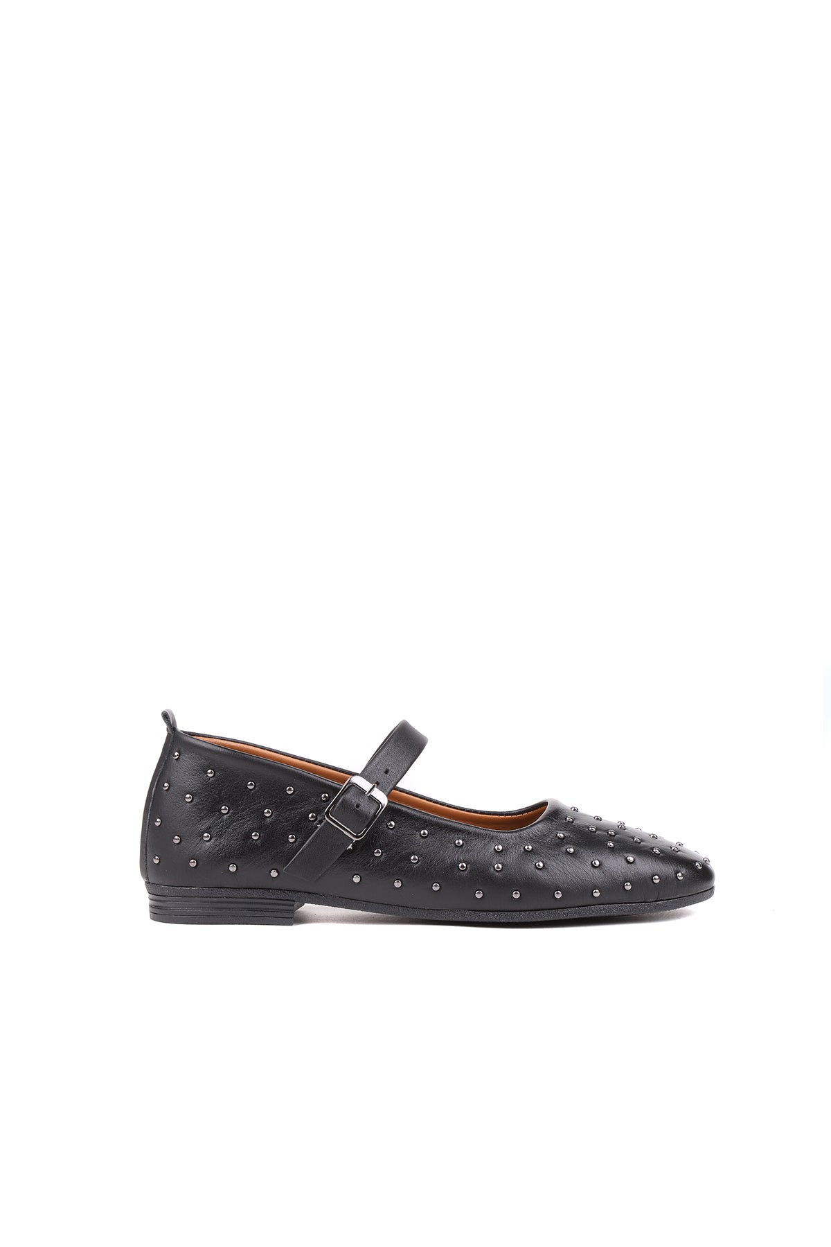 STATO Lili taş detaylı kadın babet siyah