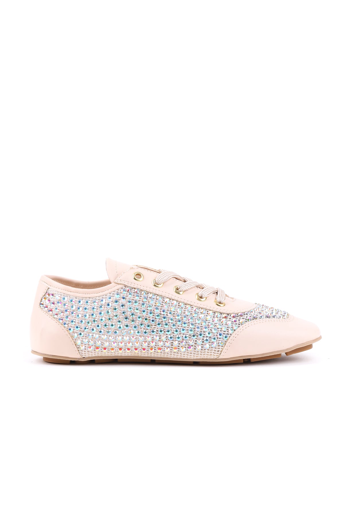 STATO Capri taşlı nefes alan kadın sneaker bej