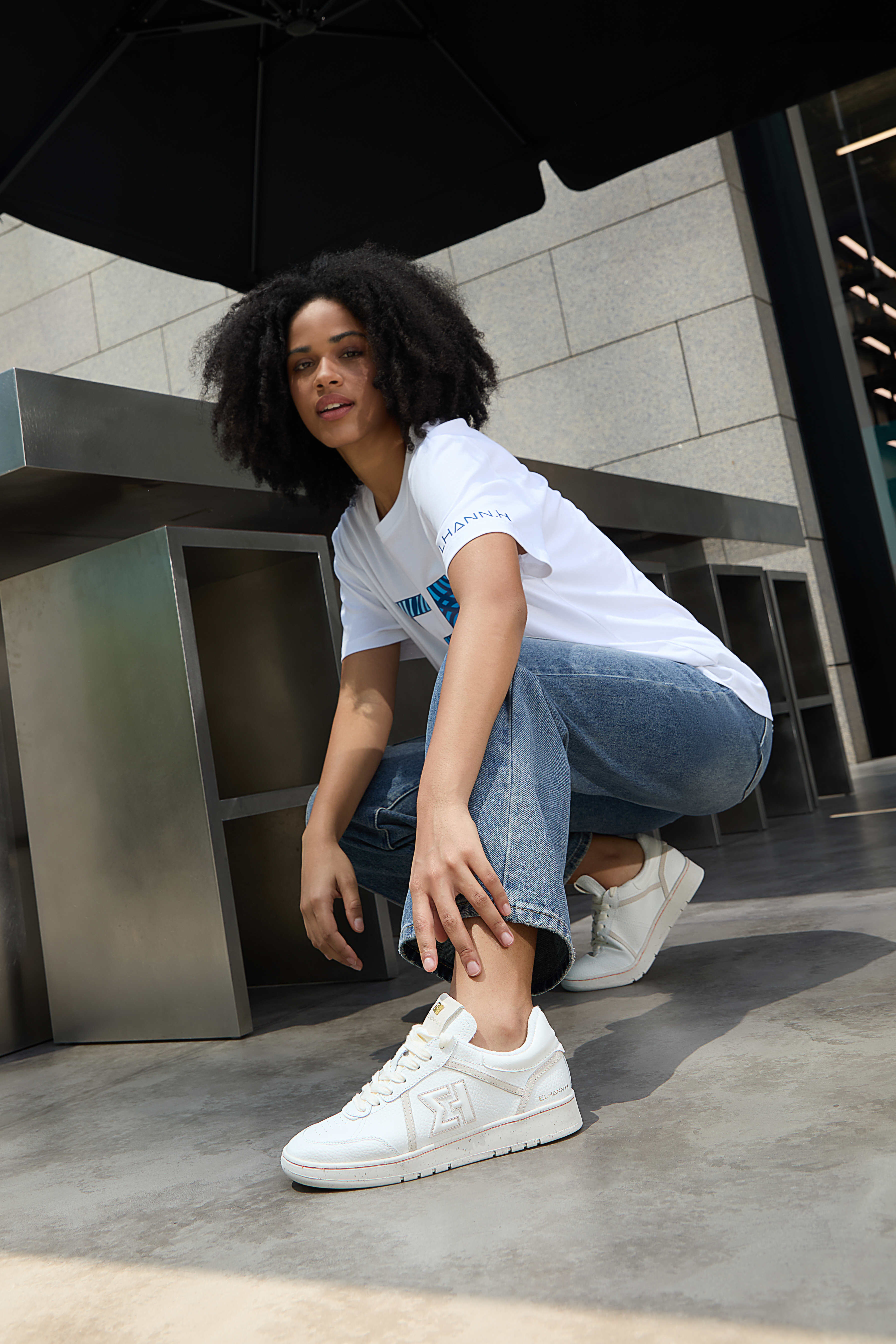 Elhann LS929 White Cream (Beyaz Krem Detaylı) Kadın Sneaker