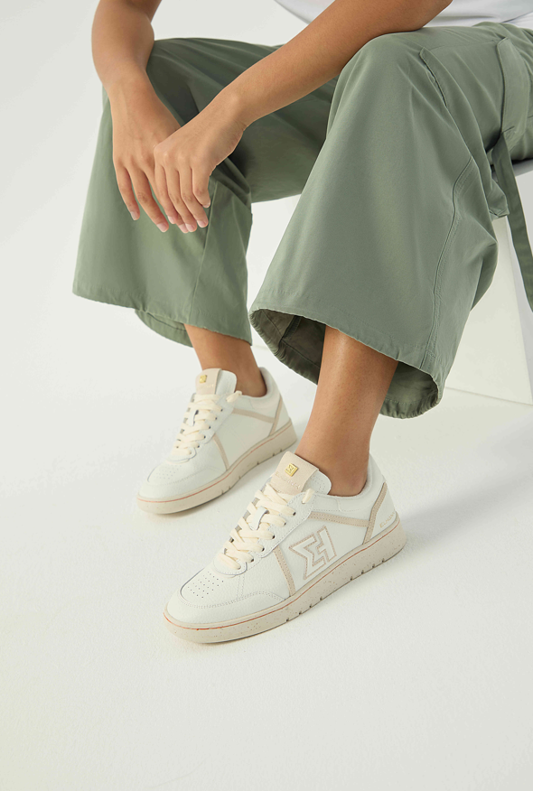 Elhann LS929 White Cream (Beyaz Krem Detaylı) Kadın Sneaker