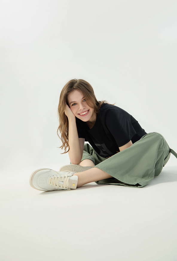 Elhann LS929 White Cream (Beyaz Krem Detaylı) Kadın Sneaker