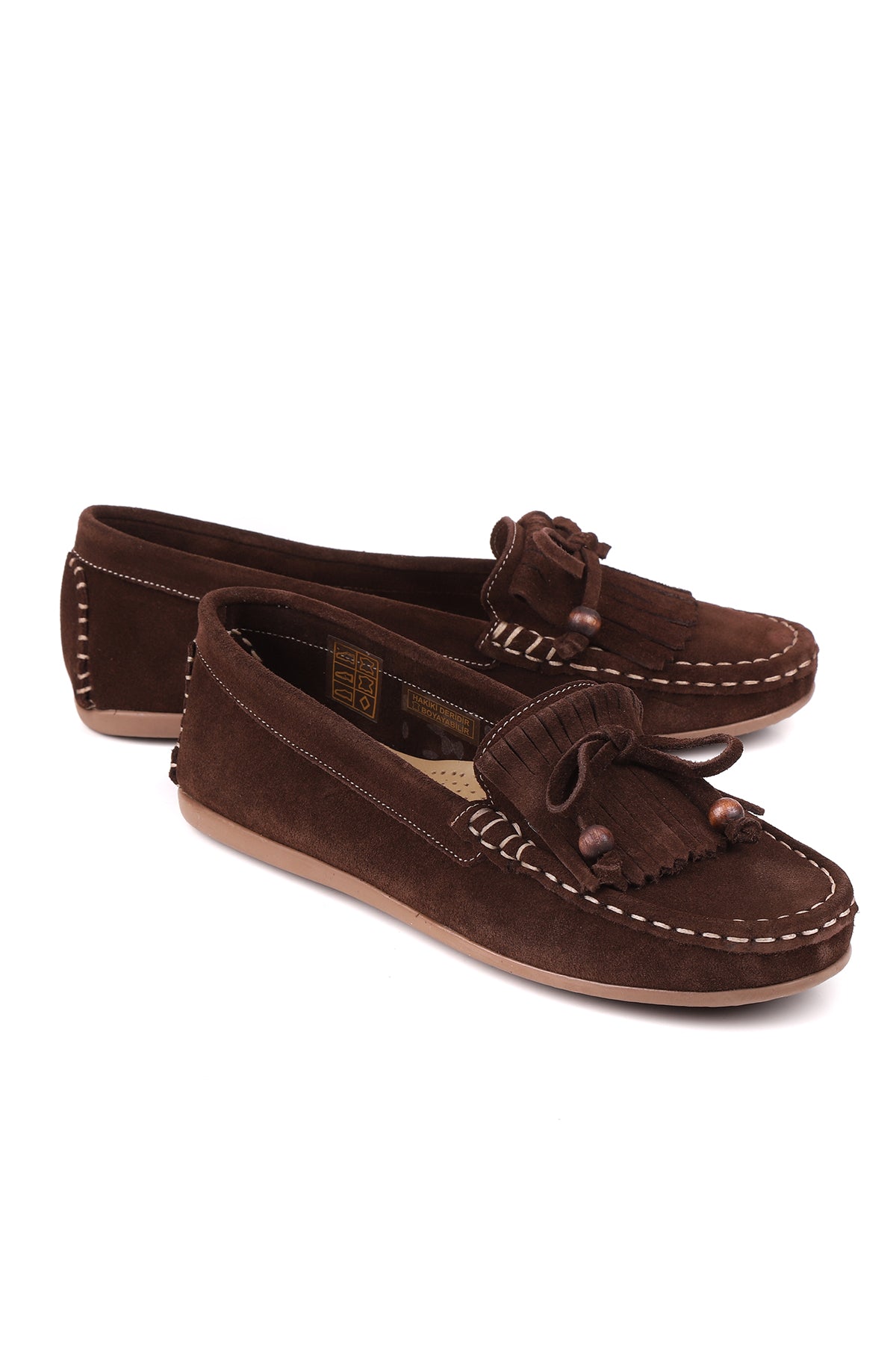 Kahve süet kadın loafer – STATO Melora