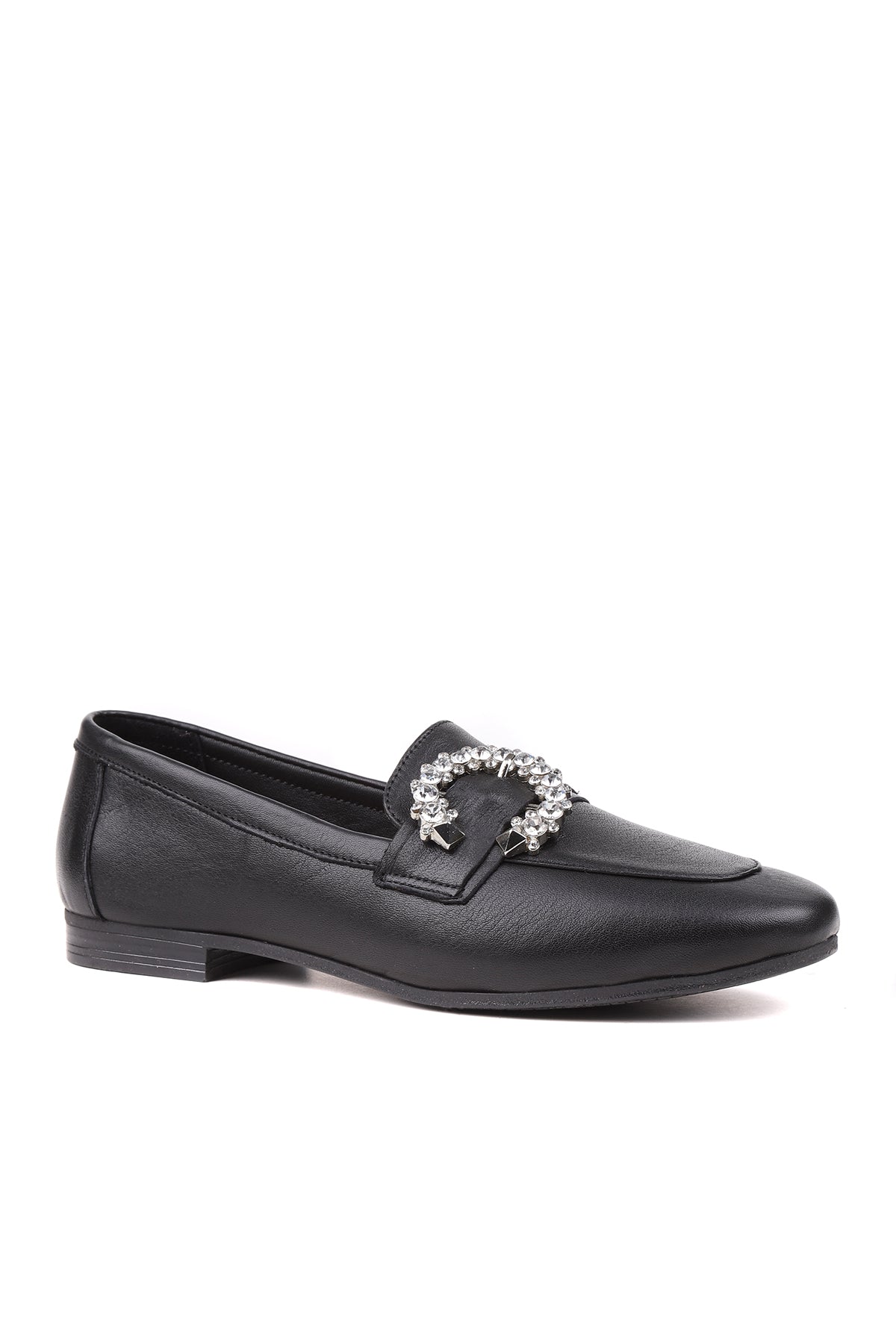 Siyah kadın loafer STATO Milano yakın çekim